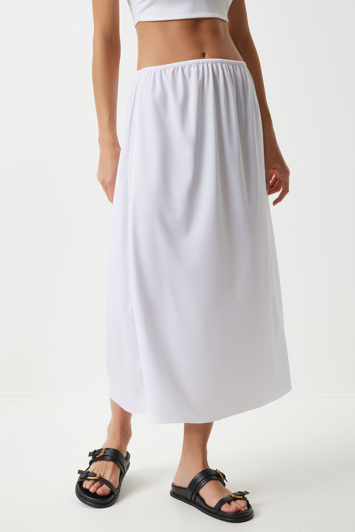 Female White Waist Lining Skirt ZH00036