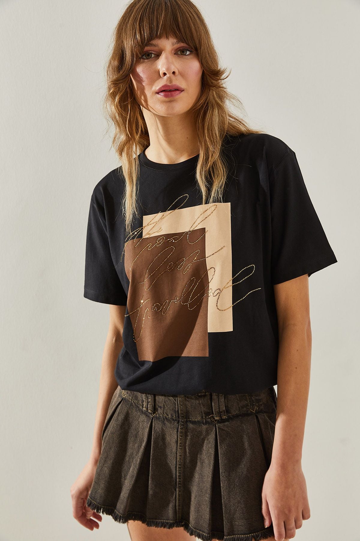 Female Bicycle collar short sleeve stamp detailed T-shirt 60251363