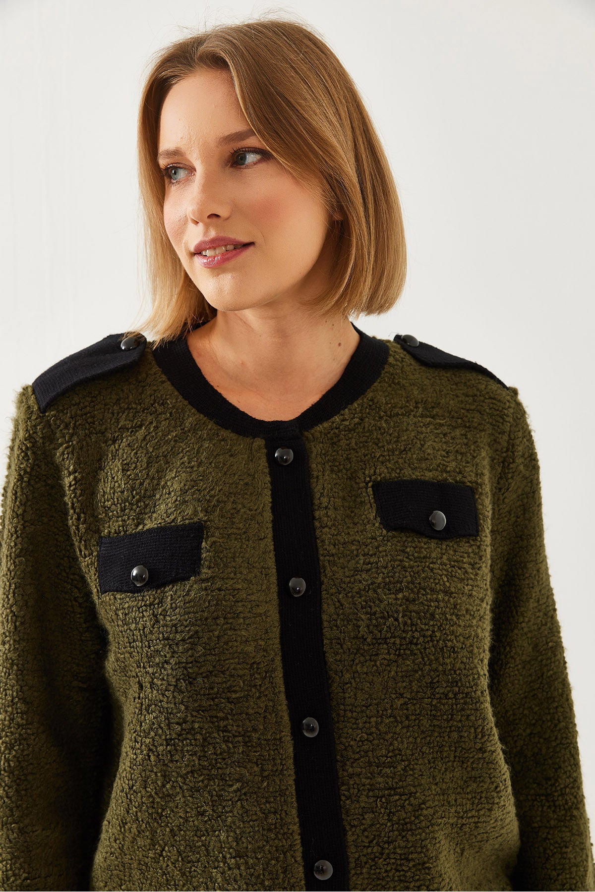Women's Buttoned Pocket Cardigan 241055 60251983