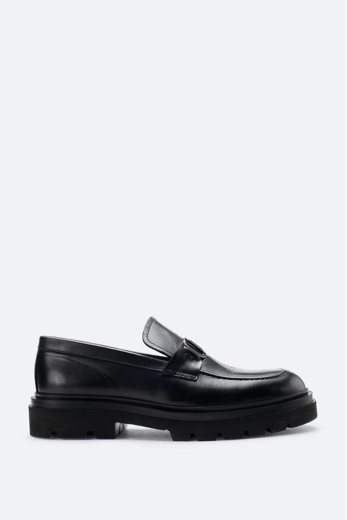 Men's Black 100 %Leather Flexible Base Classic Shoes A42Y8015