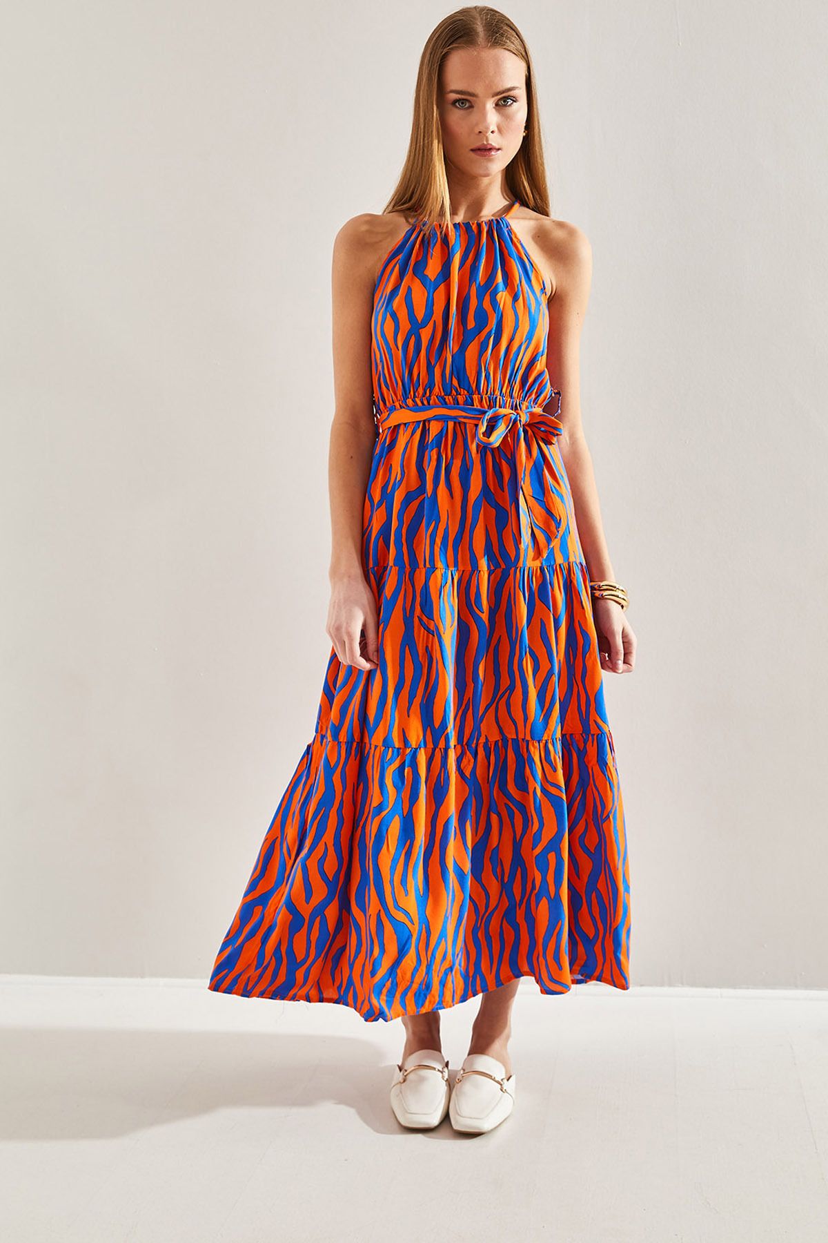 Female Lined IP HANDER PATTERN PATTERNED VISCON DRESS 60101011