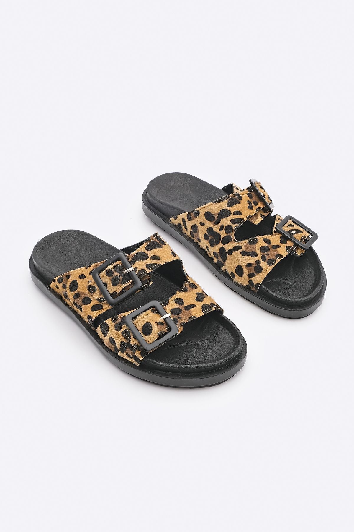 WOMEN DOUBLE BLUK LEOPAR PATTERN DAILY Slipper Bervas Leopard