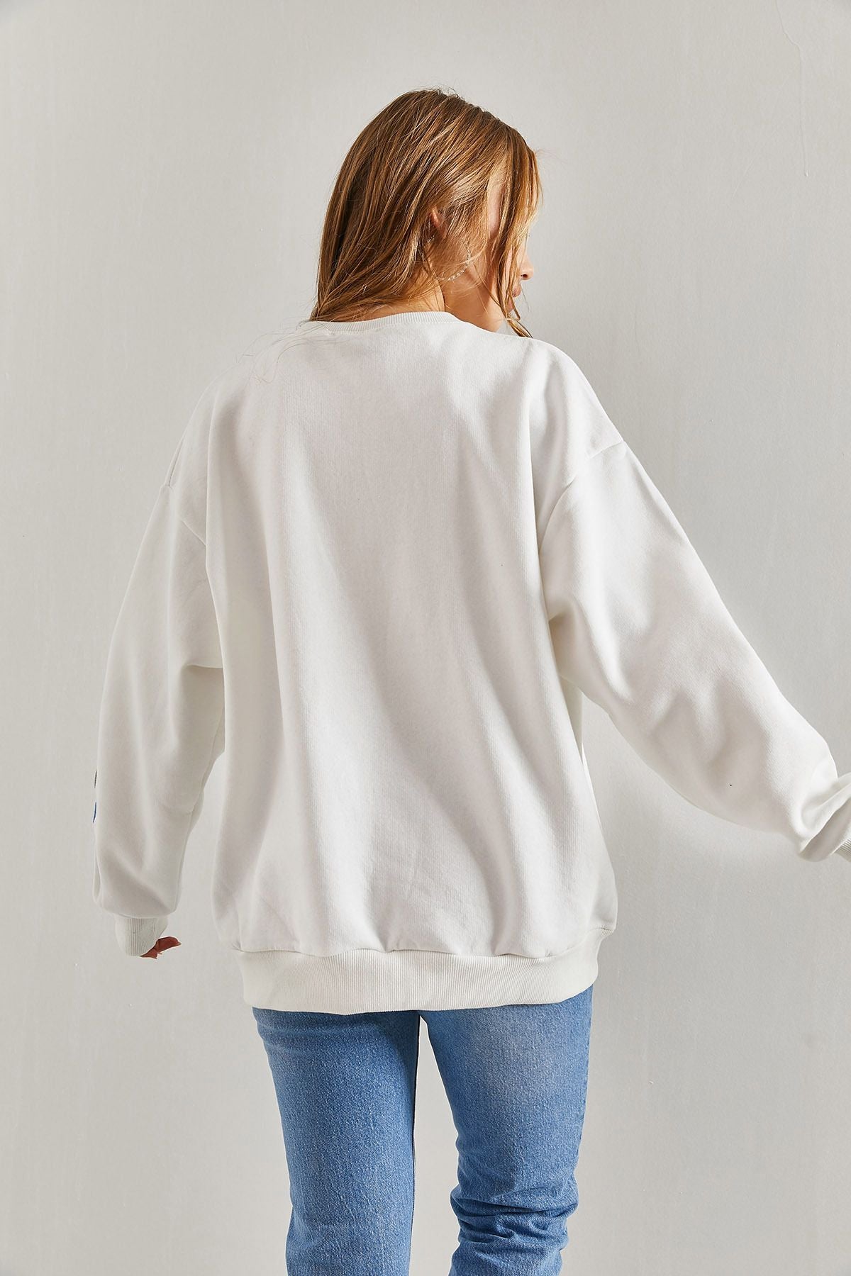 WOMEN'S THREE YEAR -SHARDON HEART PRINTED SWEATSHİRT