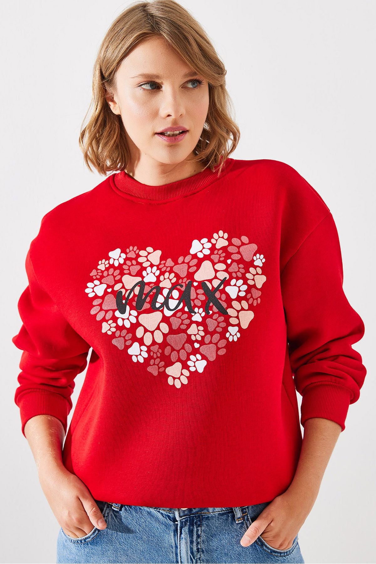 WOMEN'S THREE YEAR ROUND ROUND BOLE PIPLE PRINTED SWEATSHIRT MBHS005 60601005