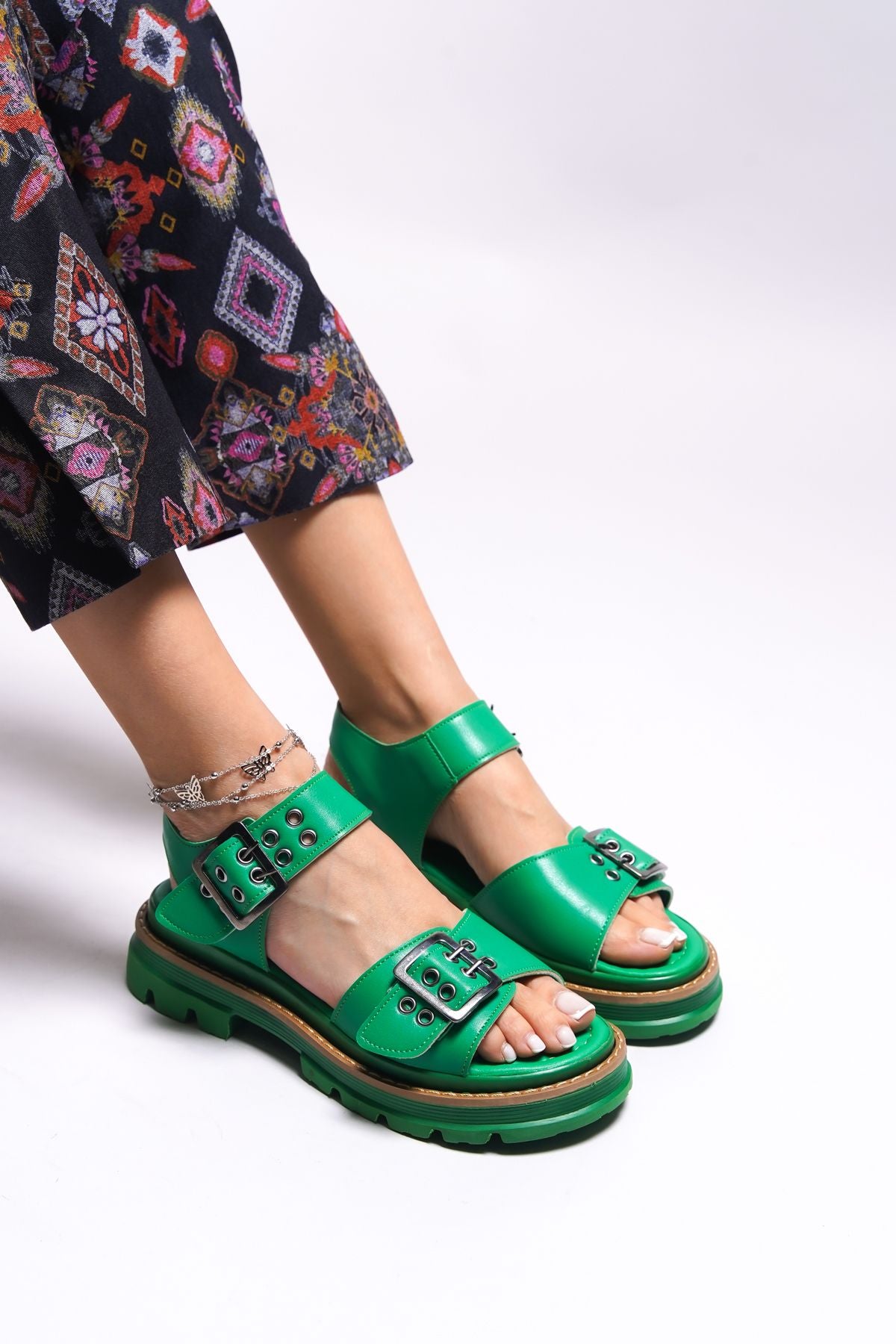 Sanlond Women Sandals 0012740 Green