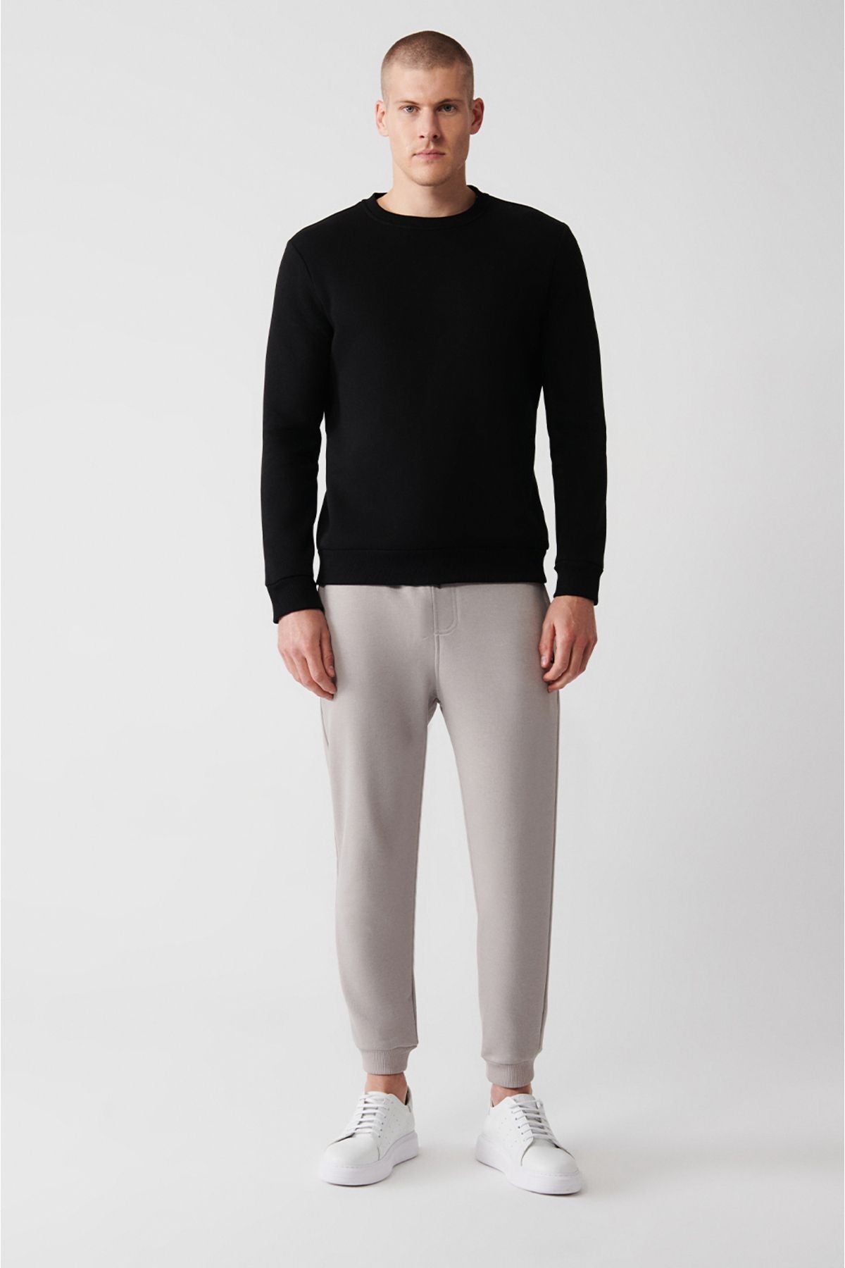 Men's black bike collar 3 -IP Cotton Sweatshirt E001017