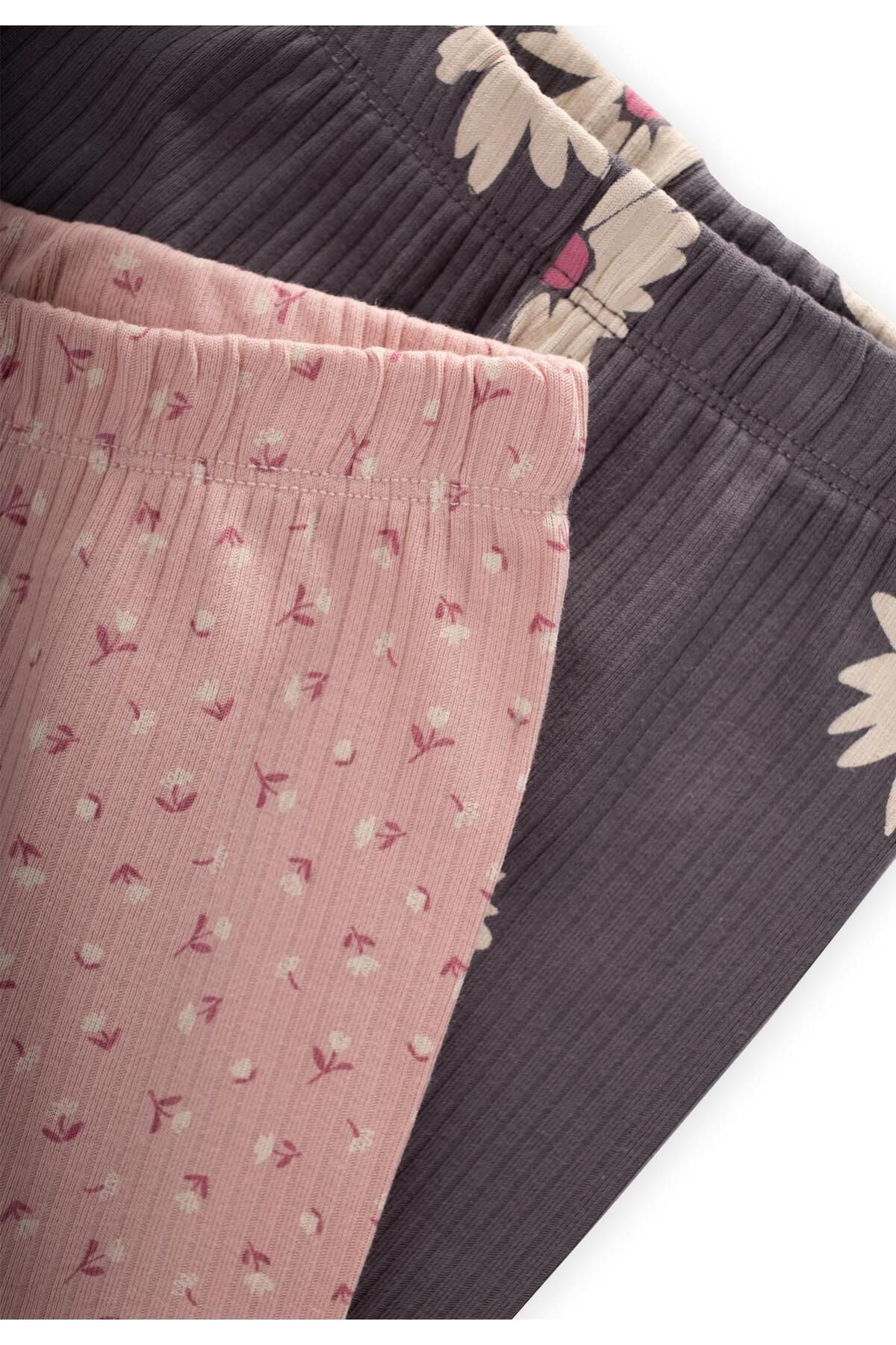 Double Set Tights 1-8 Years Powder - O Gray