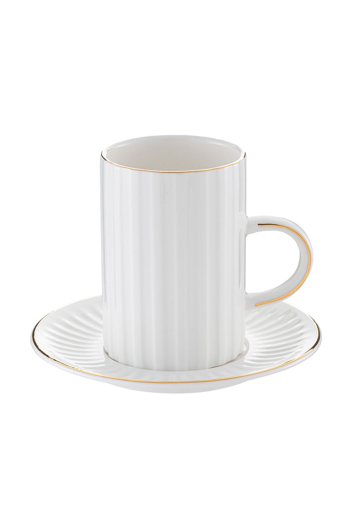 Single Line Pattern Double Coffee Cup 150 cc Gold