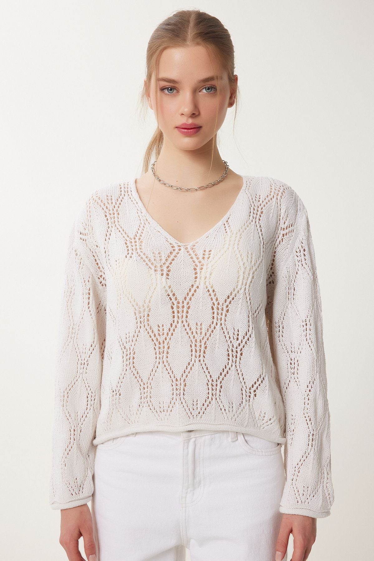 Women's Cream Offer Knitwear Sweater MC00208
