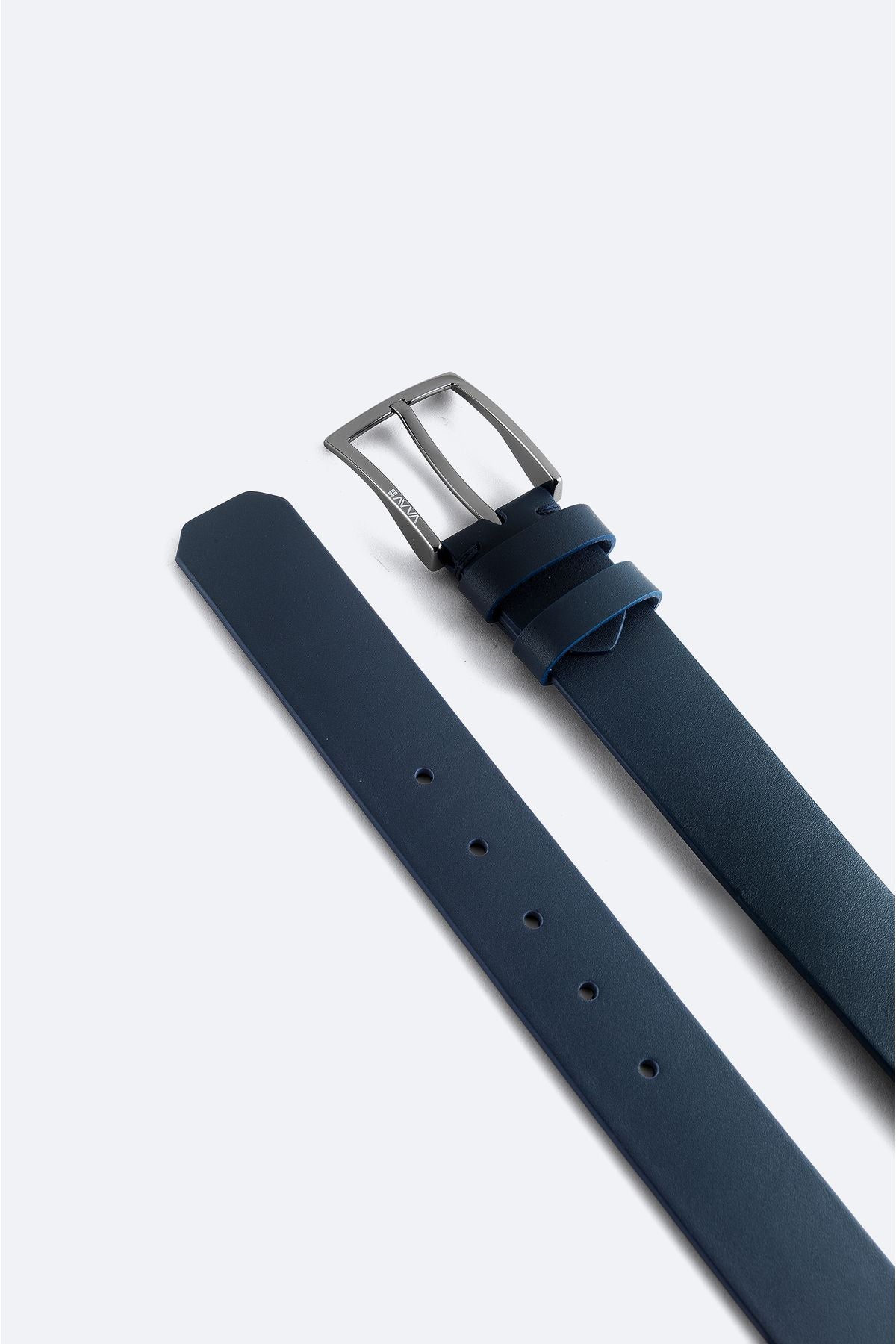 Male Navy Blue 100 %Leather Belt A41y9313