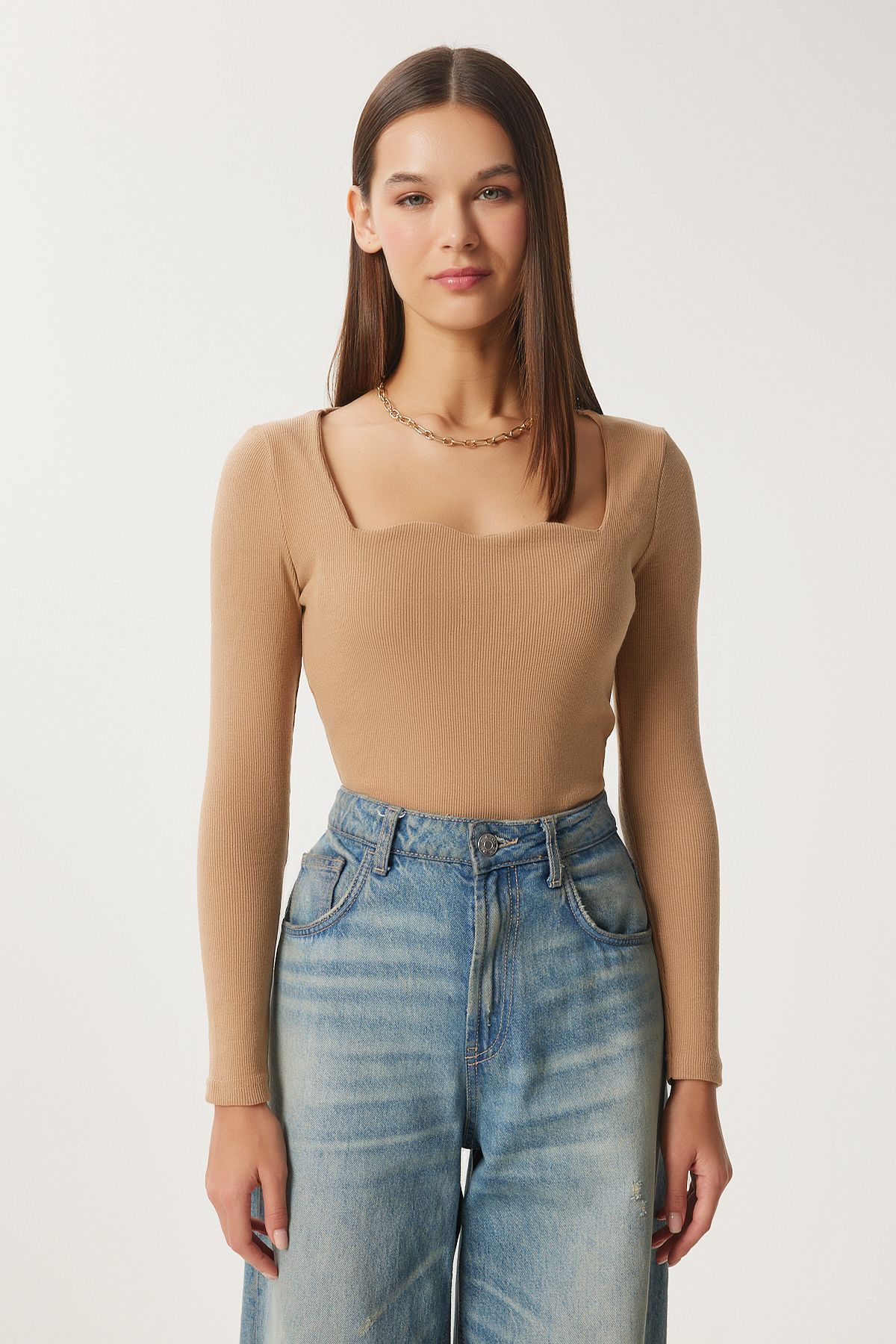 Female Biscuits Heart Collar Vumor Knitting Blouse GT00100