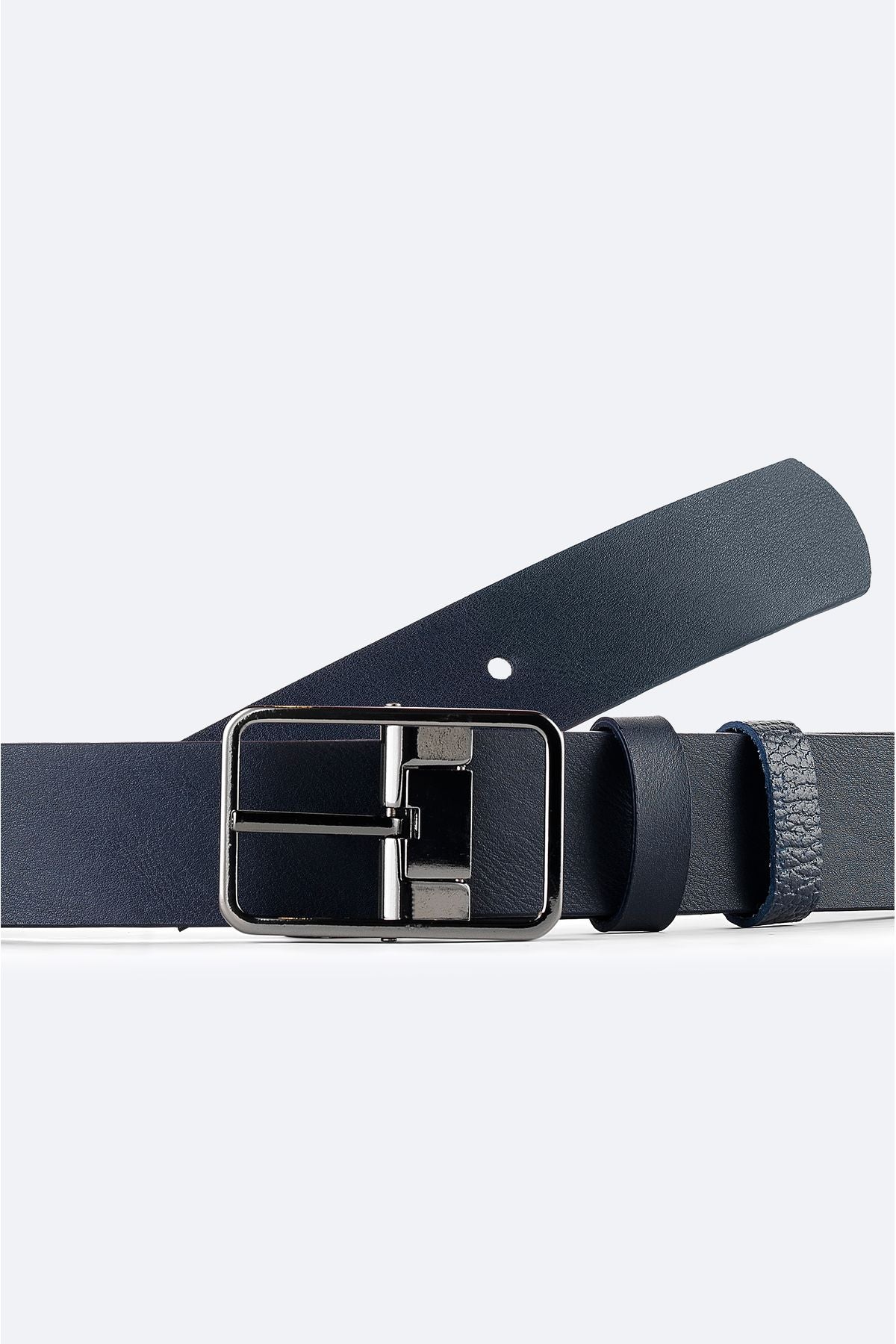 Men's navy blue double -sided belt A42y9310