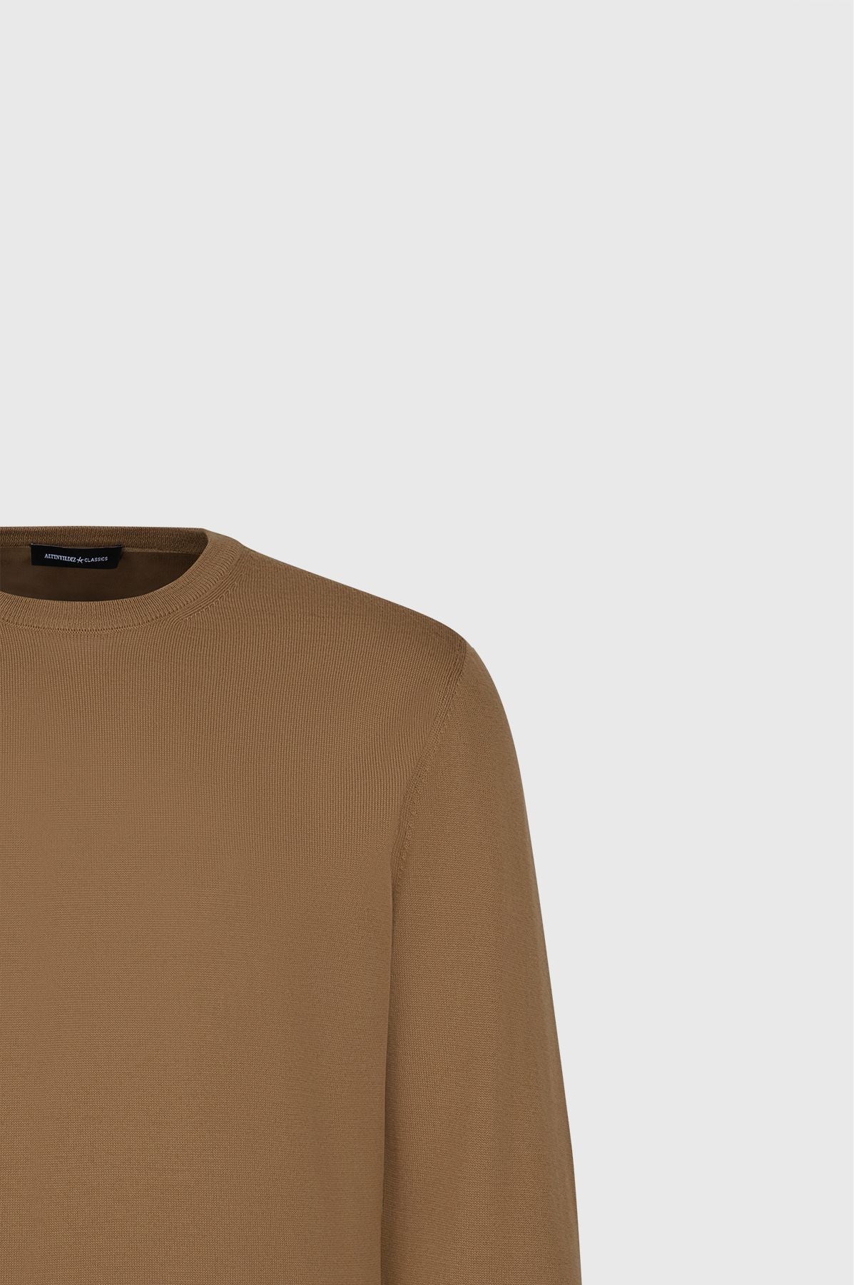 Men's Camel Standard Fit Normal Cut Bike Celiko Sweater