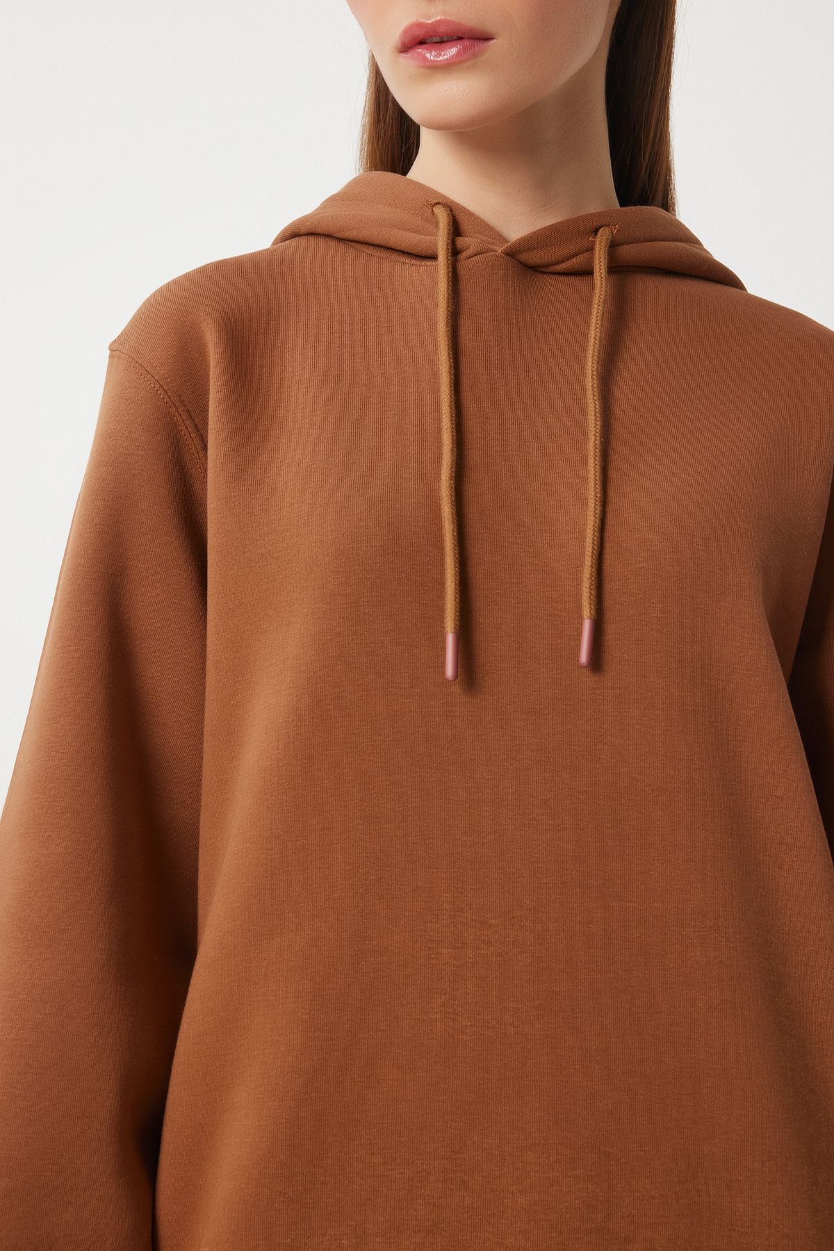 Female brown hooded charm with a wise hooded Sweatshirt vn00017
