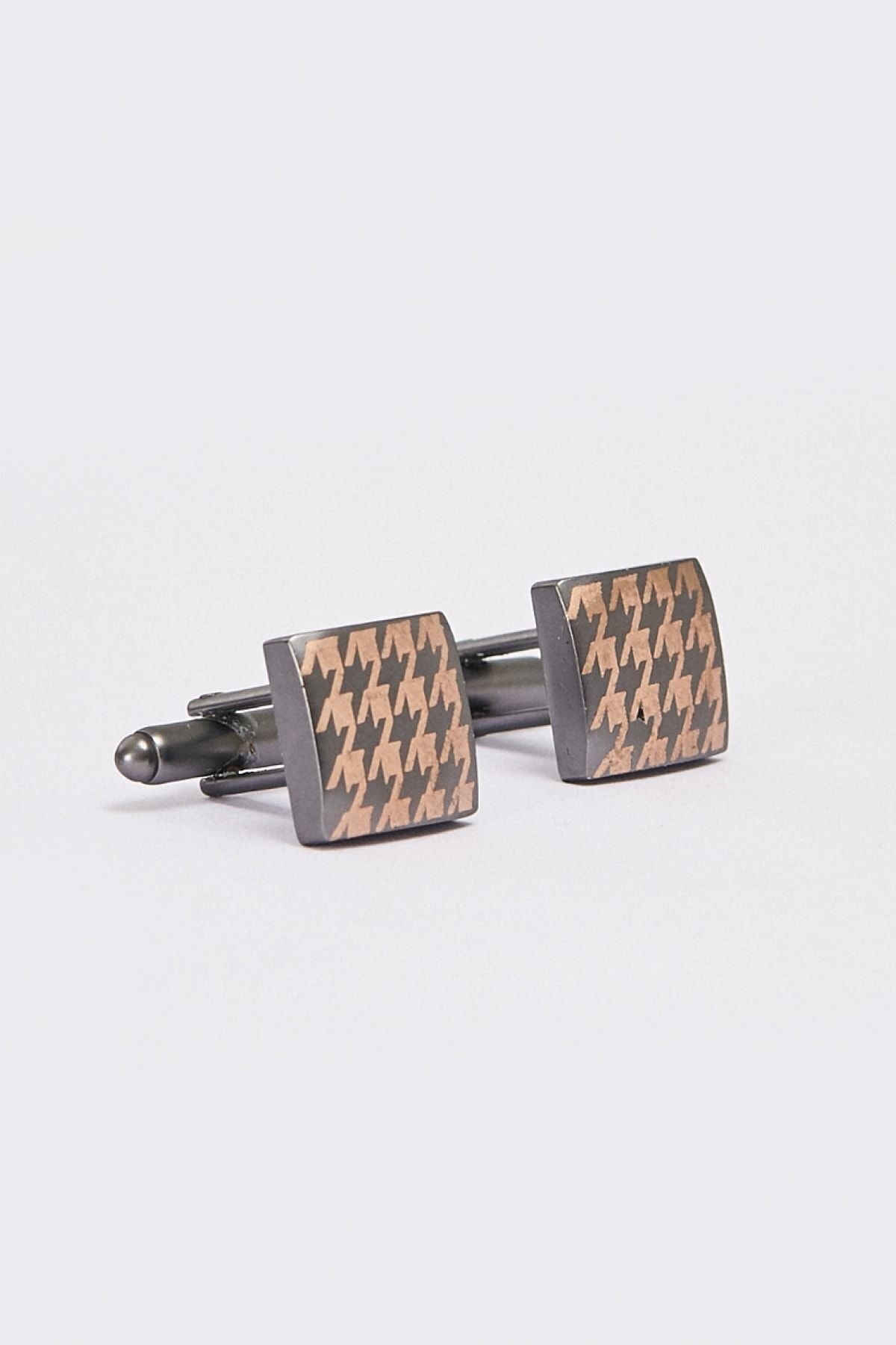 Men's gray-brown 100 %metal cufflinks