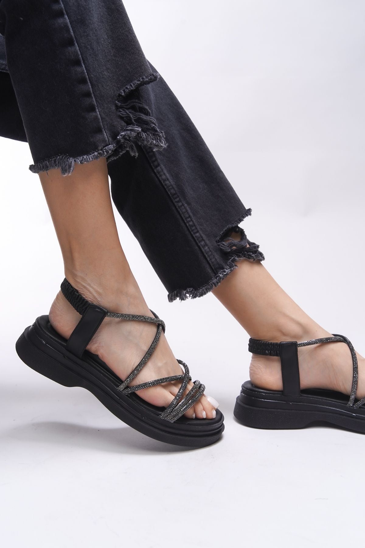 Wolsalia Women's Sandals 0012207 Black Skin