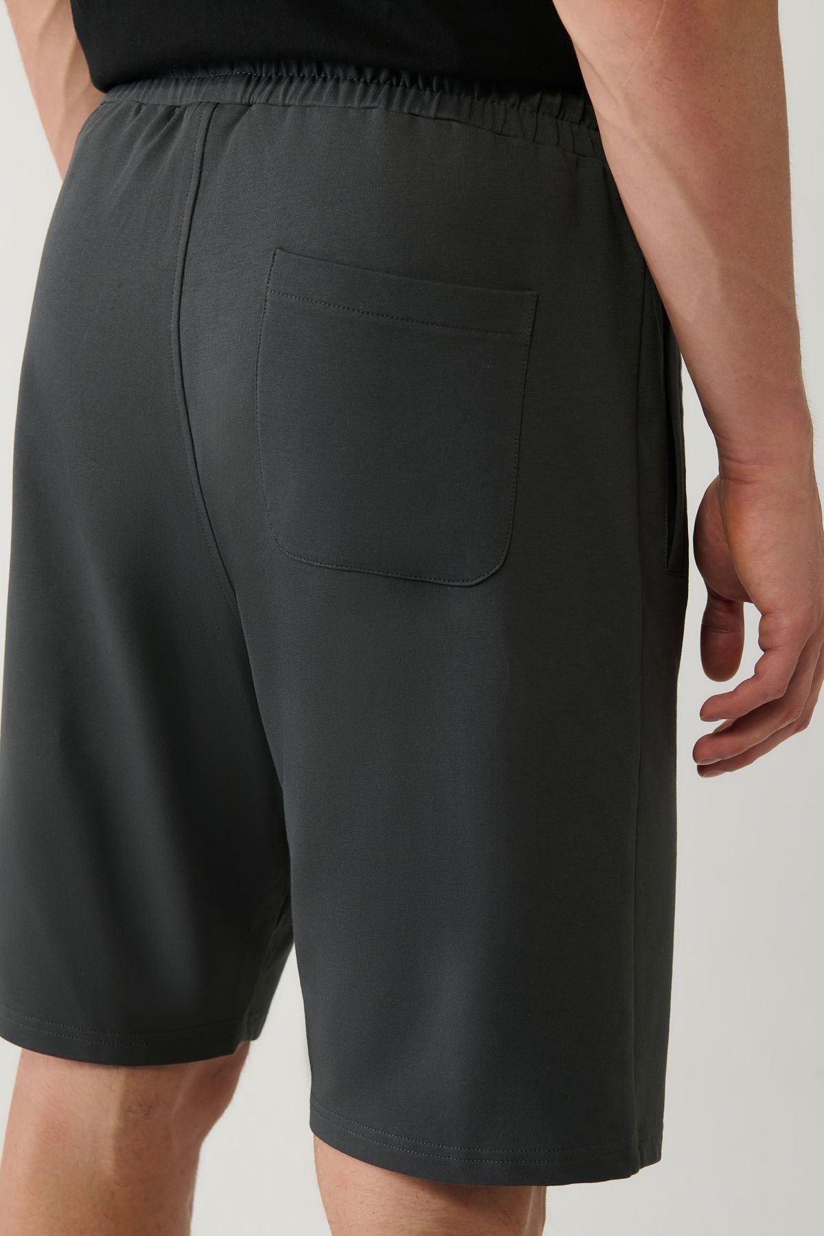 Men's anthracite hand pocket knitted cotton 2 IP daily shorts E003602