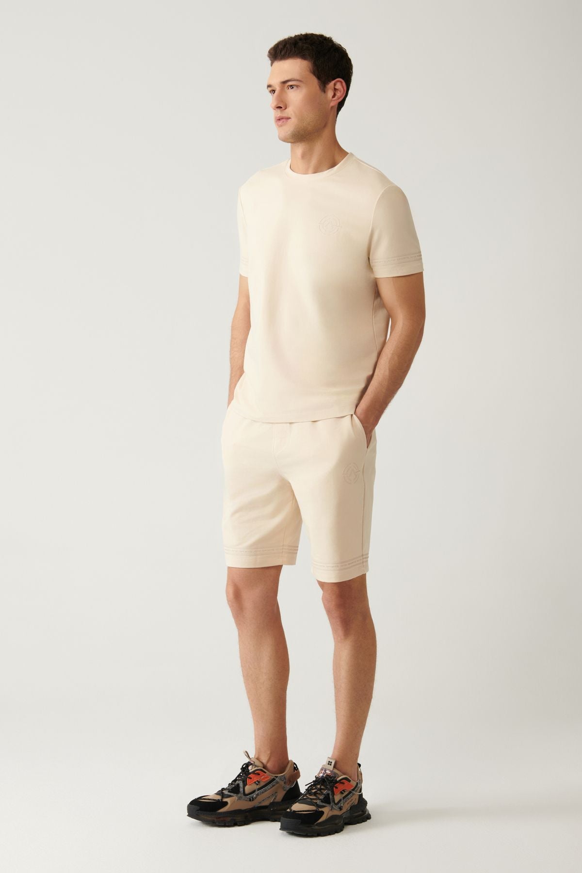 Men's Beige Jersey Fabric 2 IPPOINTED SIDE POCKET WRESS A41Y3622