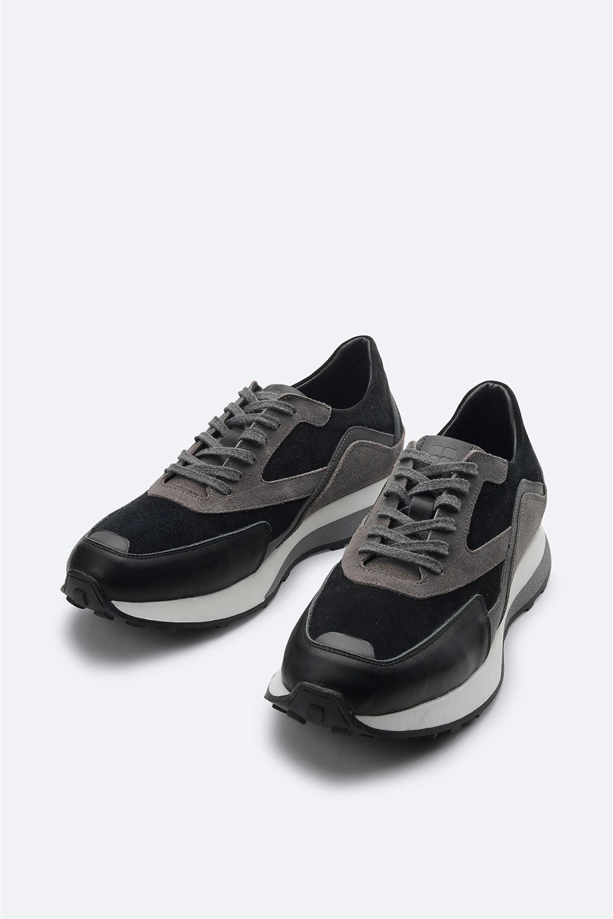 Men's black 100 %leather flexible floor casual shoes A31y8005