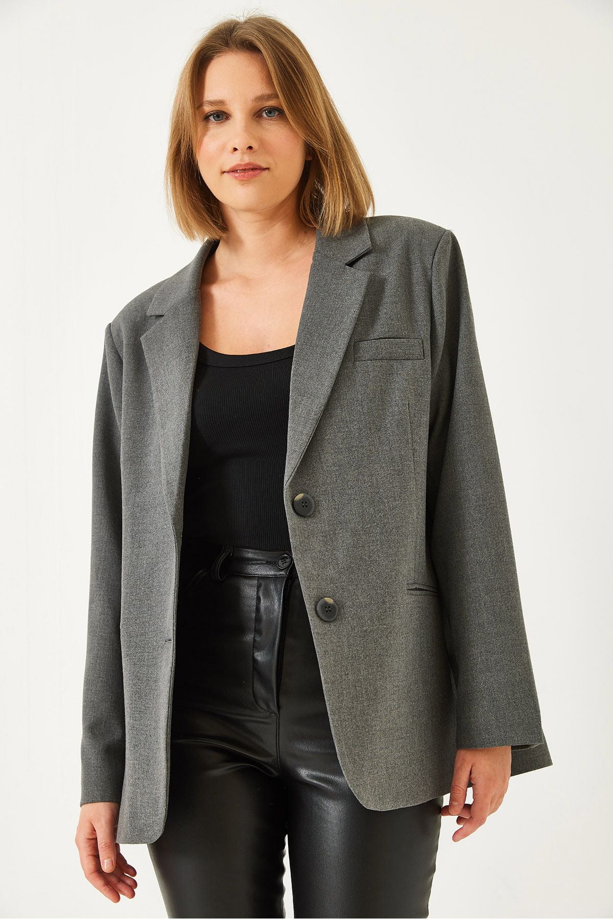WOMEN'S PLACE Double Pocket Lined Blazer Jacket 3338 60261198