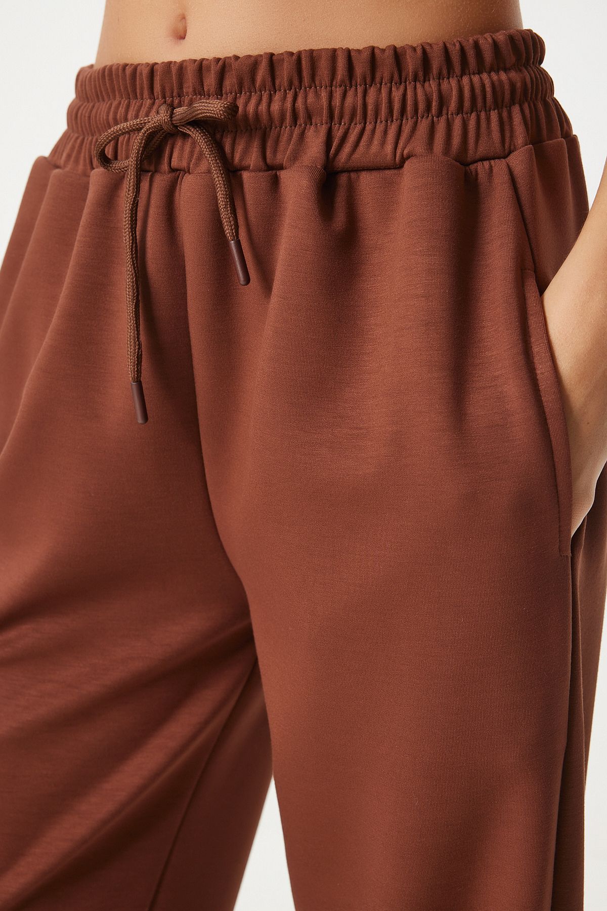 Female Brown Modal Mixed Jogger Service Six EN00617