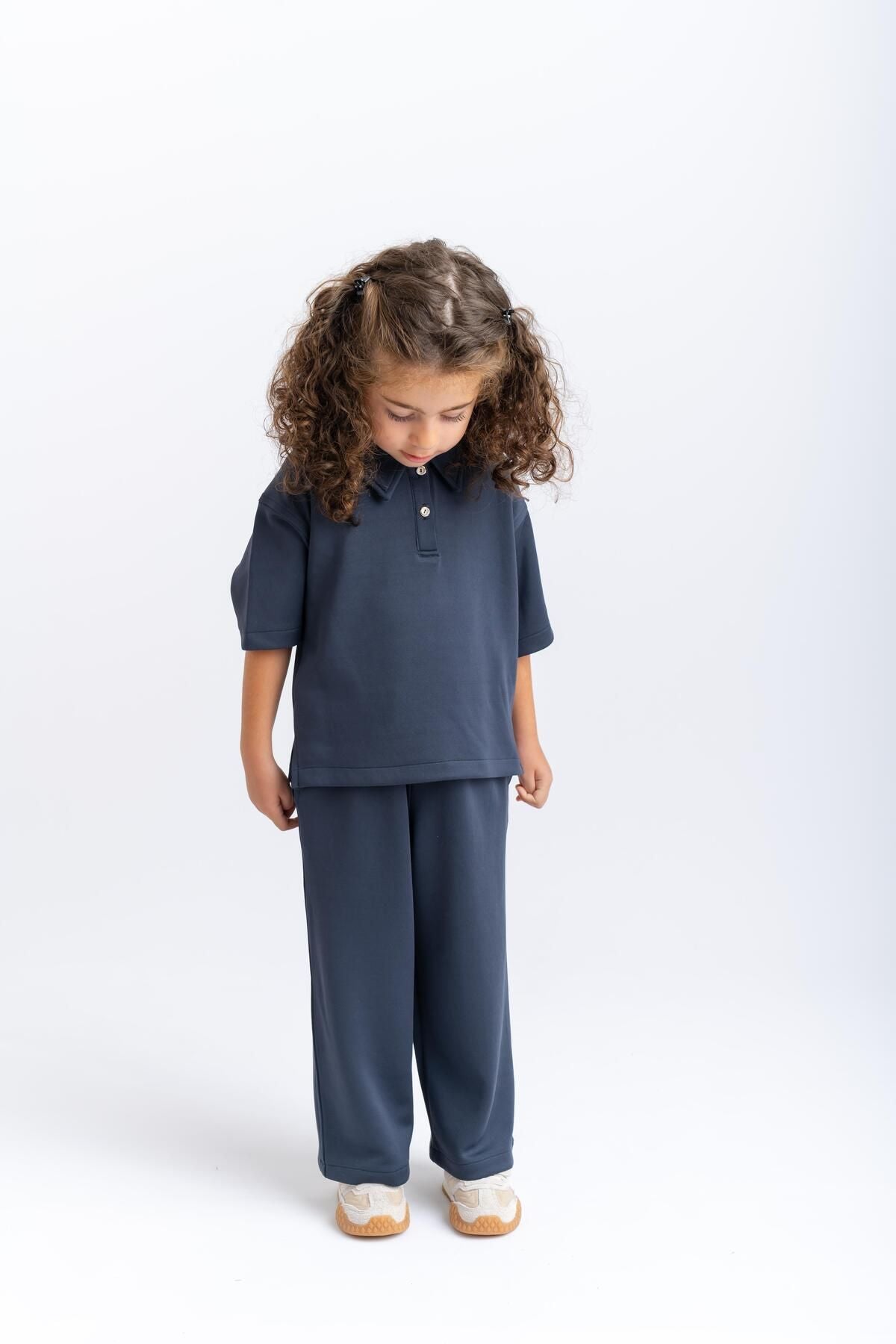 Polo Yaka Abundant Paçalı Set 2-7 years old navy blue