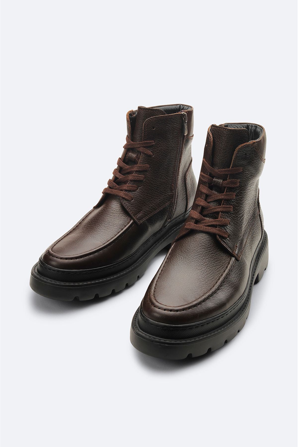 Men's Brown 100 %Leather Lace Flexible Base Bot A32Y8009