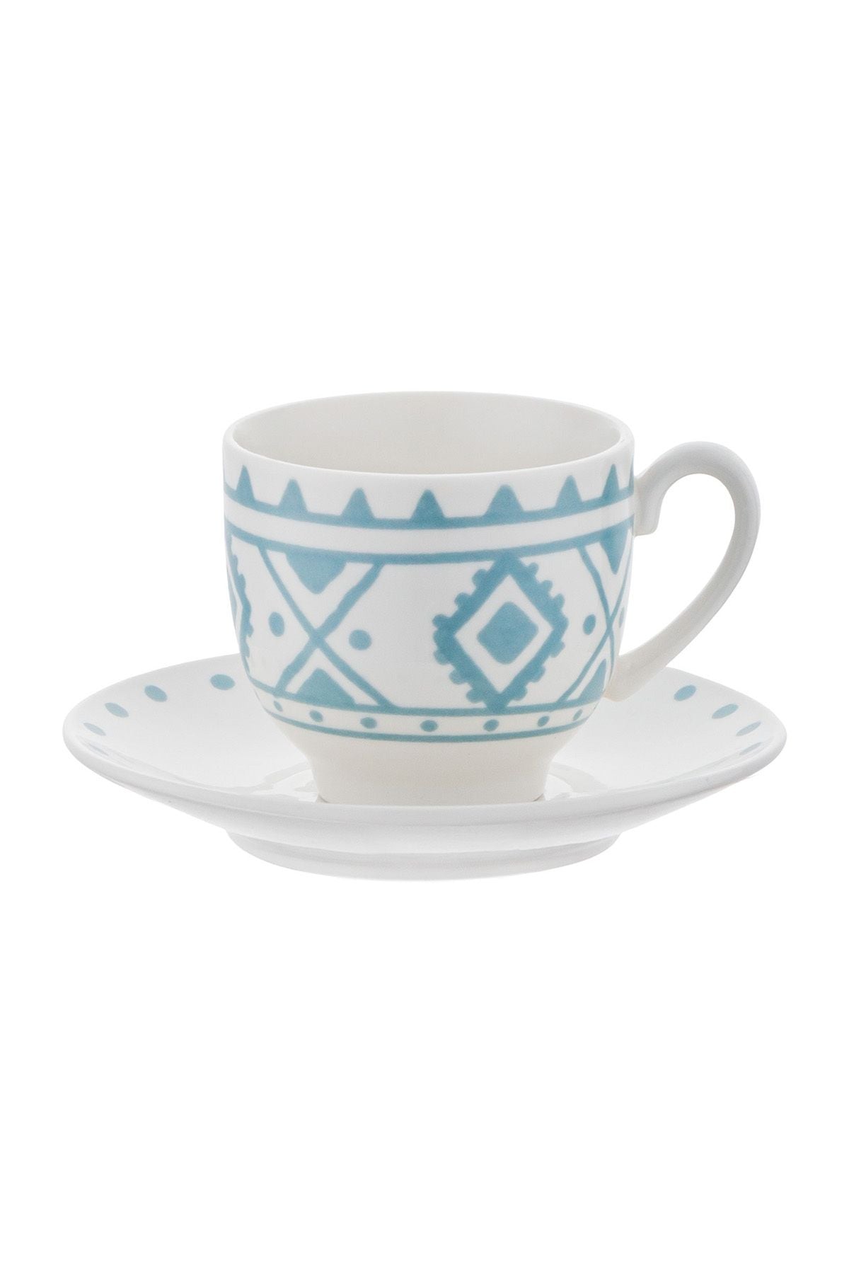 Ethnic Azur New Bone 2 Person Coffee Cup Set 90 ml Blue