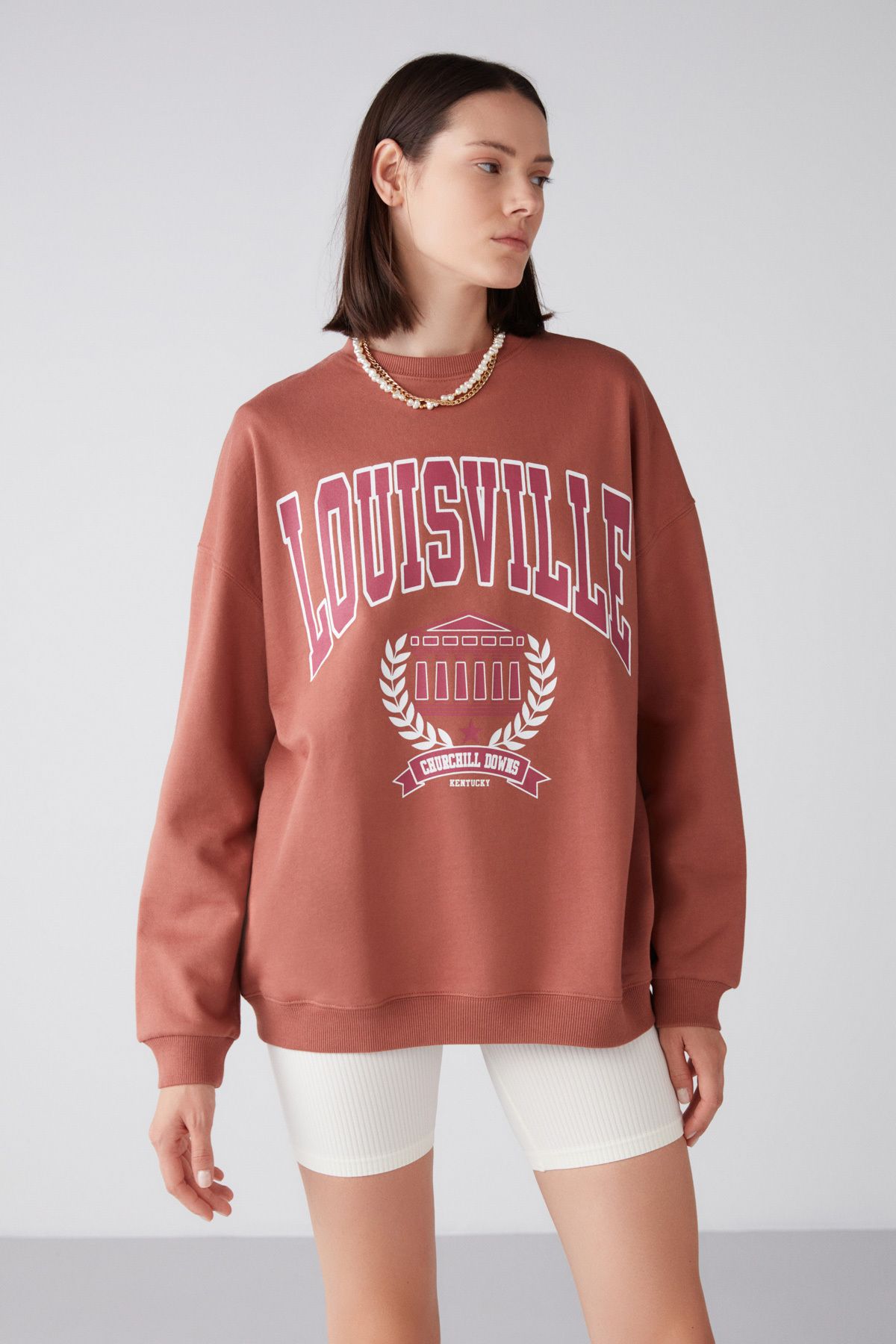 Ramona Oversize Kiremit Rengi Sweatshirt