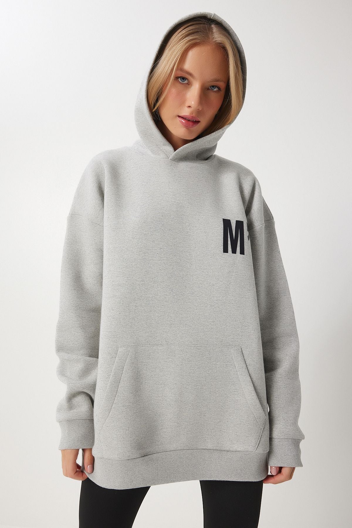 Woman Gray Hooded Sweatshirt Ow00047