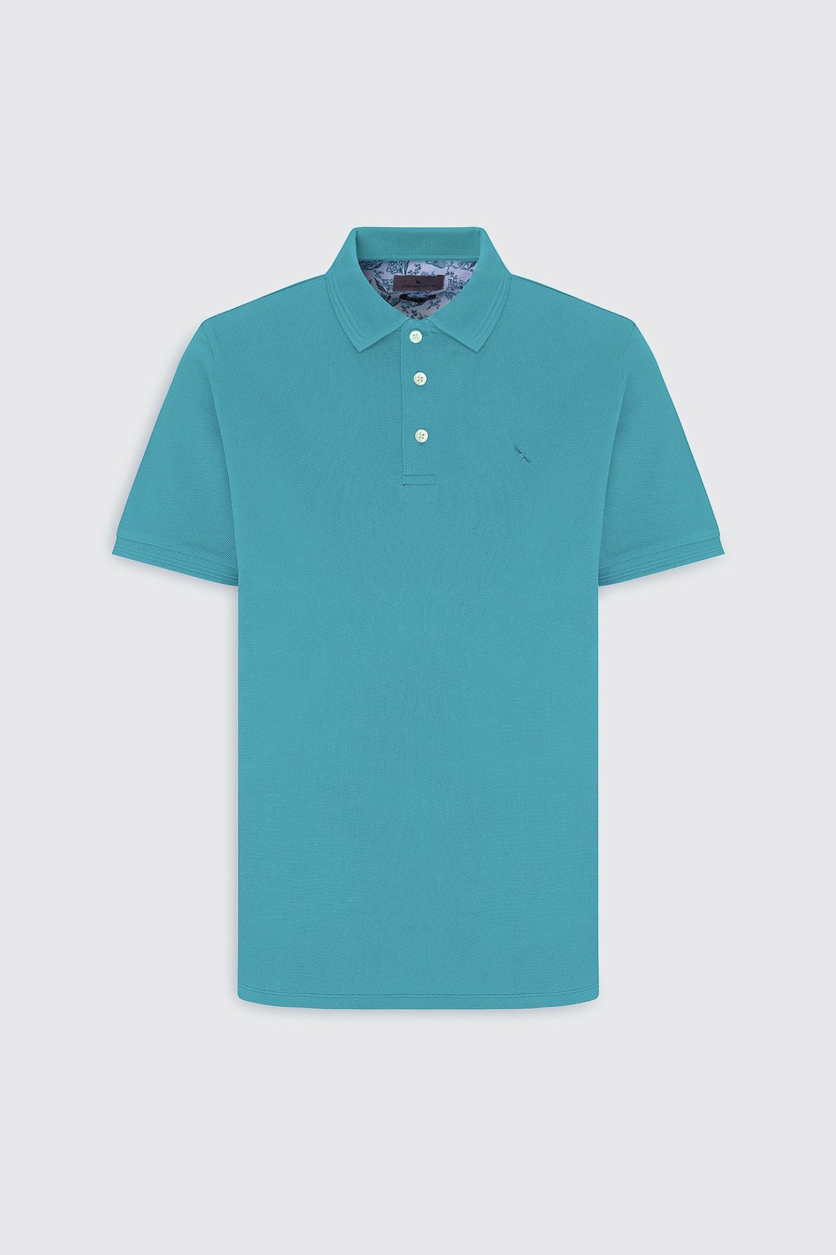 Men's oil slim fit narrow cut polo collar 100 %cotton short sleeve t -shirt