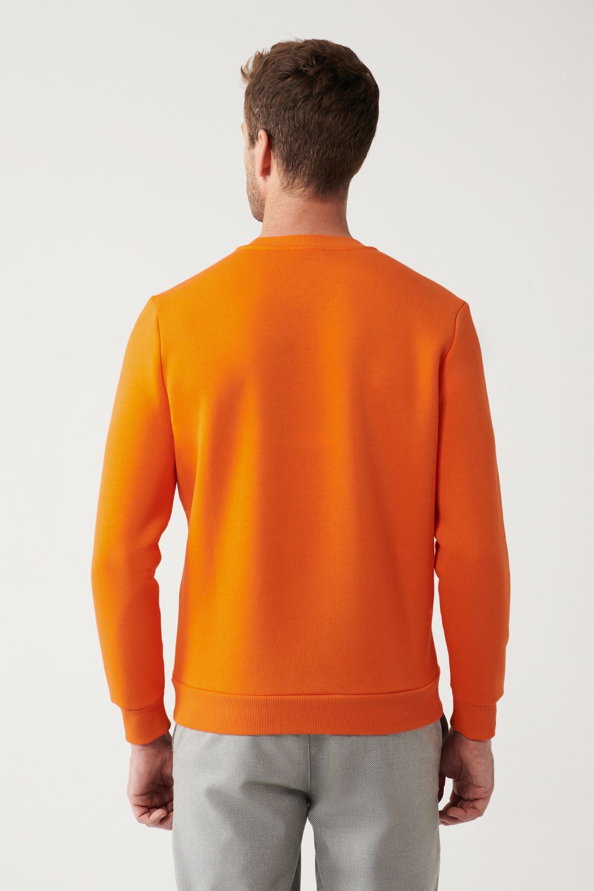 Men's Orange Bicycle Collar 3 -IP -Shadon Printed Sweatshirt A32y1273