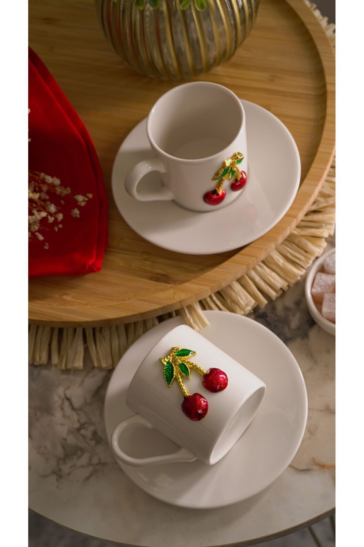 4 Piece 2 Person Porcelain Coffee Cup Cup Set