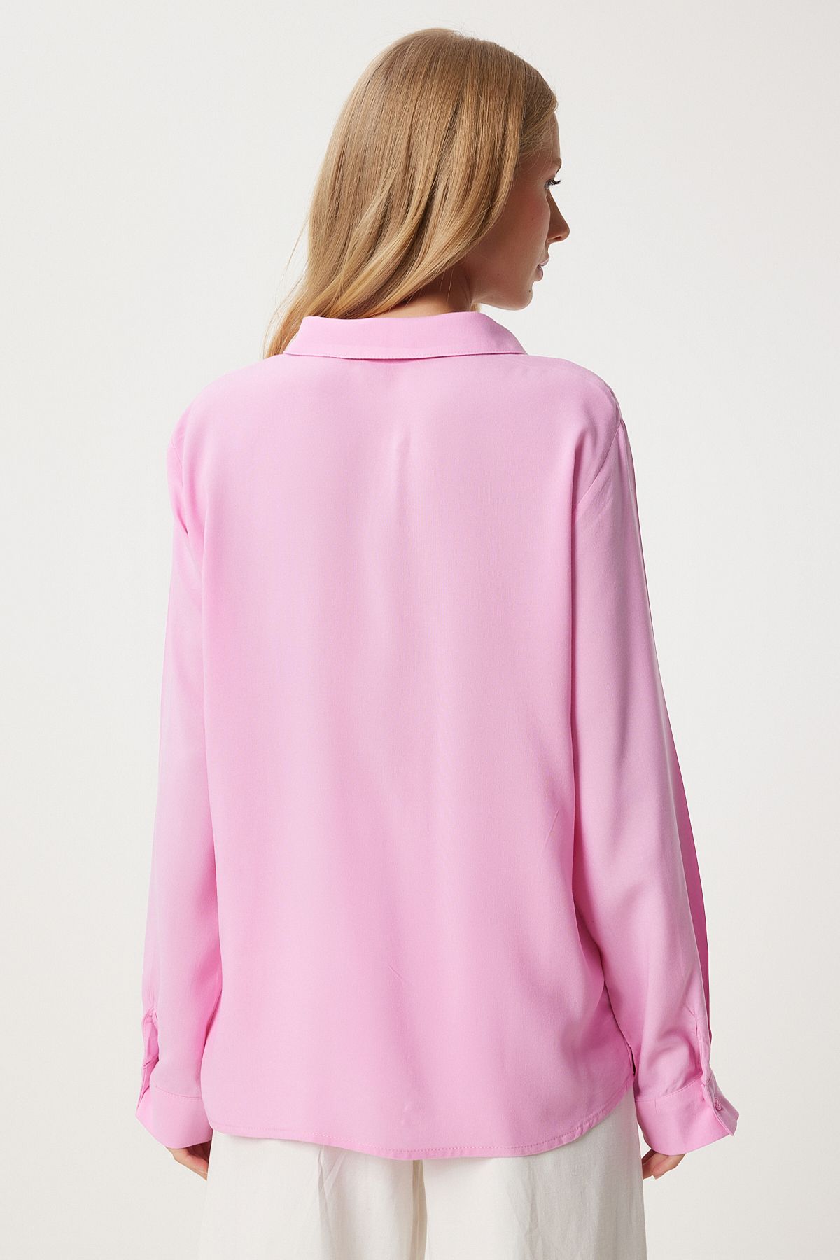 Woman pink comfortable mold viscose shirt to00153