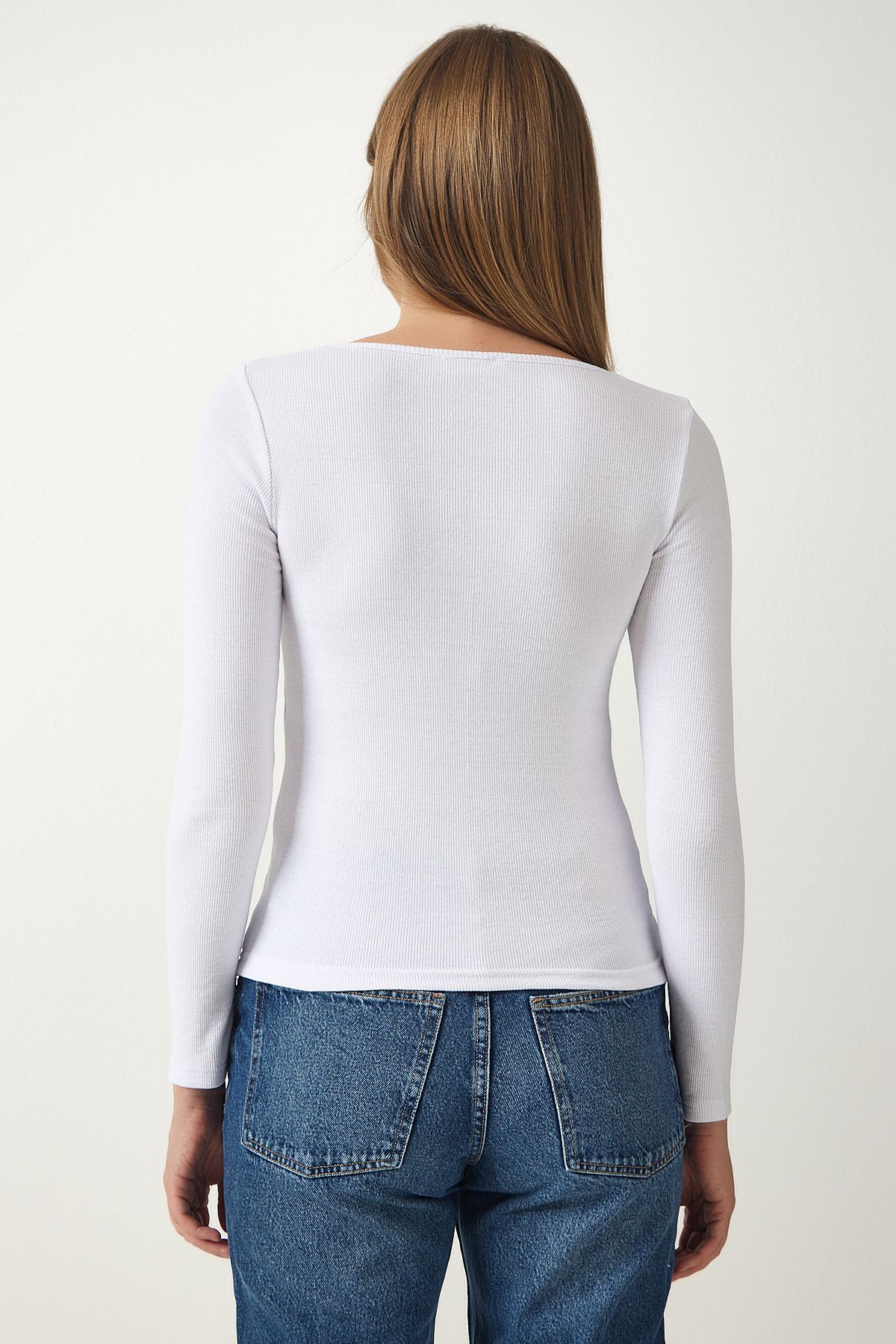 Female Brown White Square Collar 2 Pack Knitting Blouse GT00056