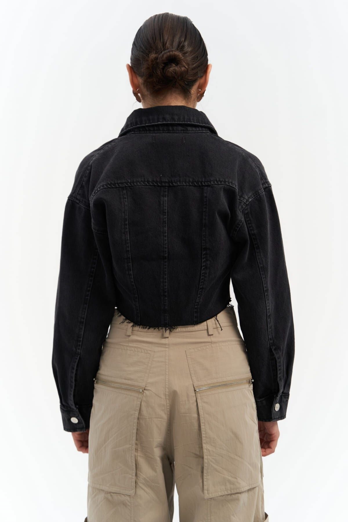 Darcey Black Short Jean Jacket