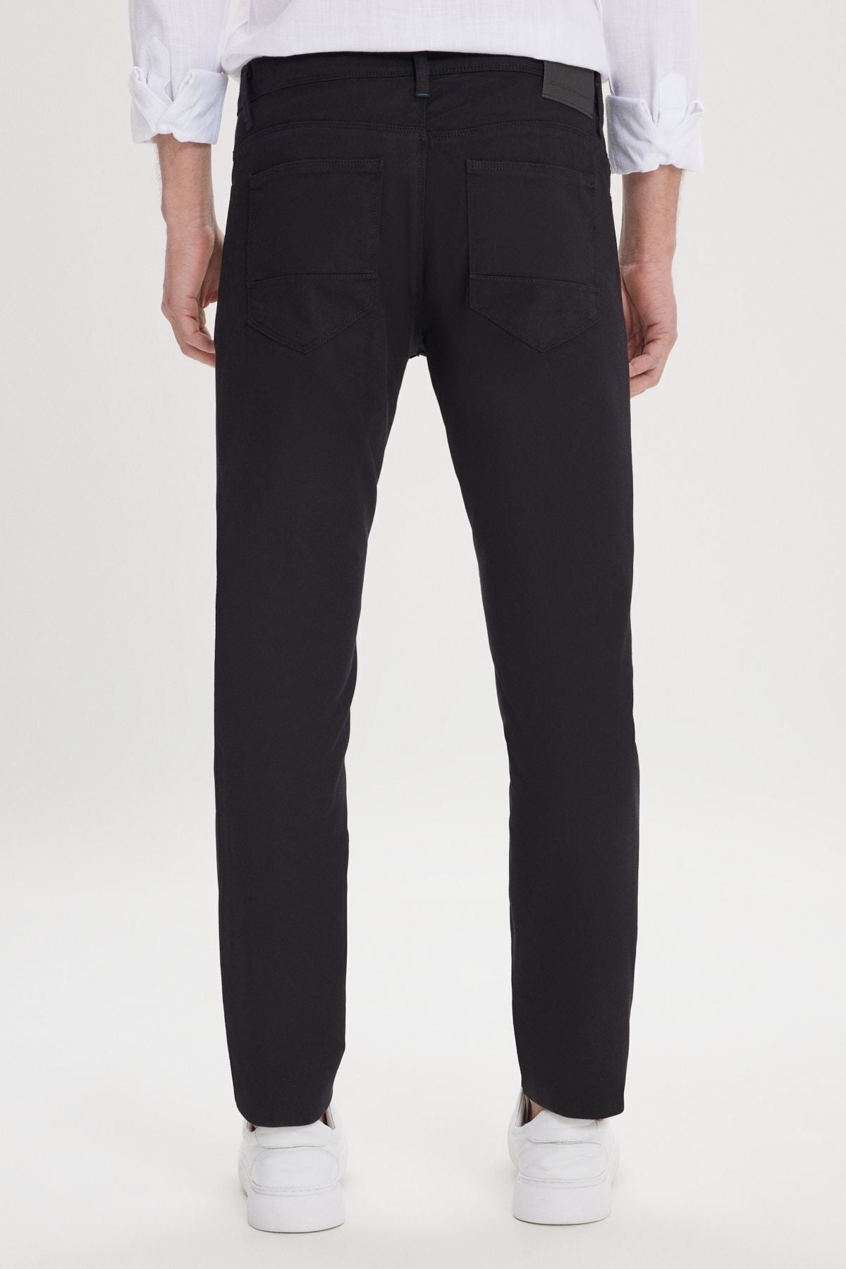 Men's black slim fit narrow cut 5 pocket Amelor Flexible Pants