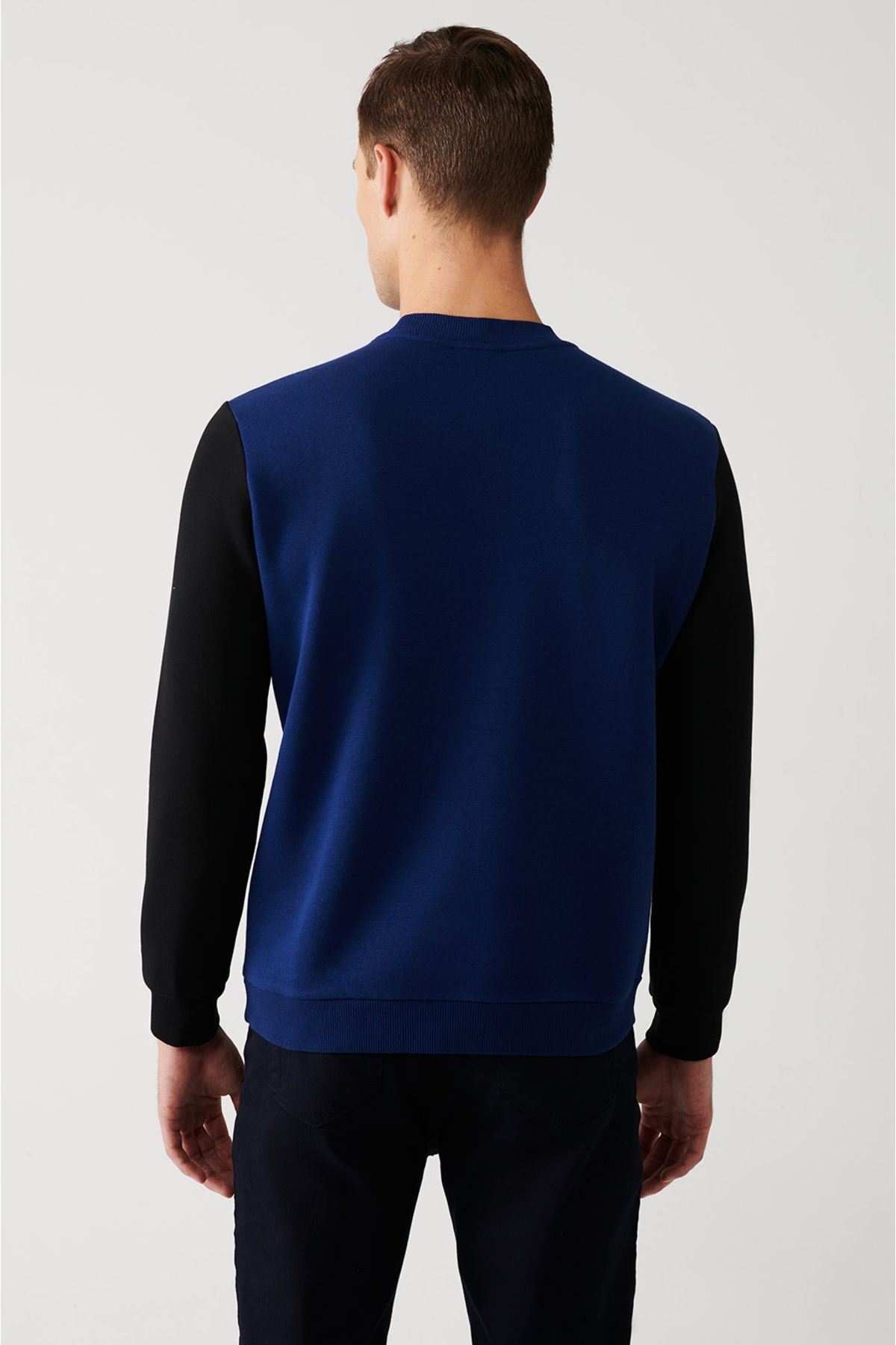 Men's Saks Bicycle Collar 3 -Triple Slogan Printed Sweatshirt A32Y1385