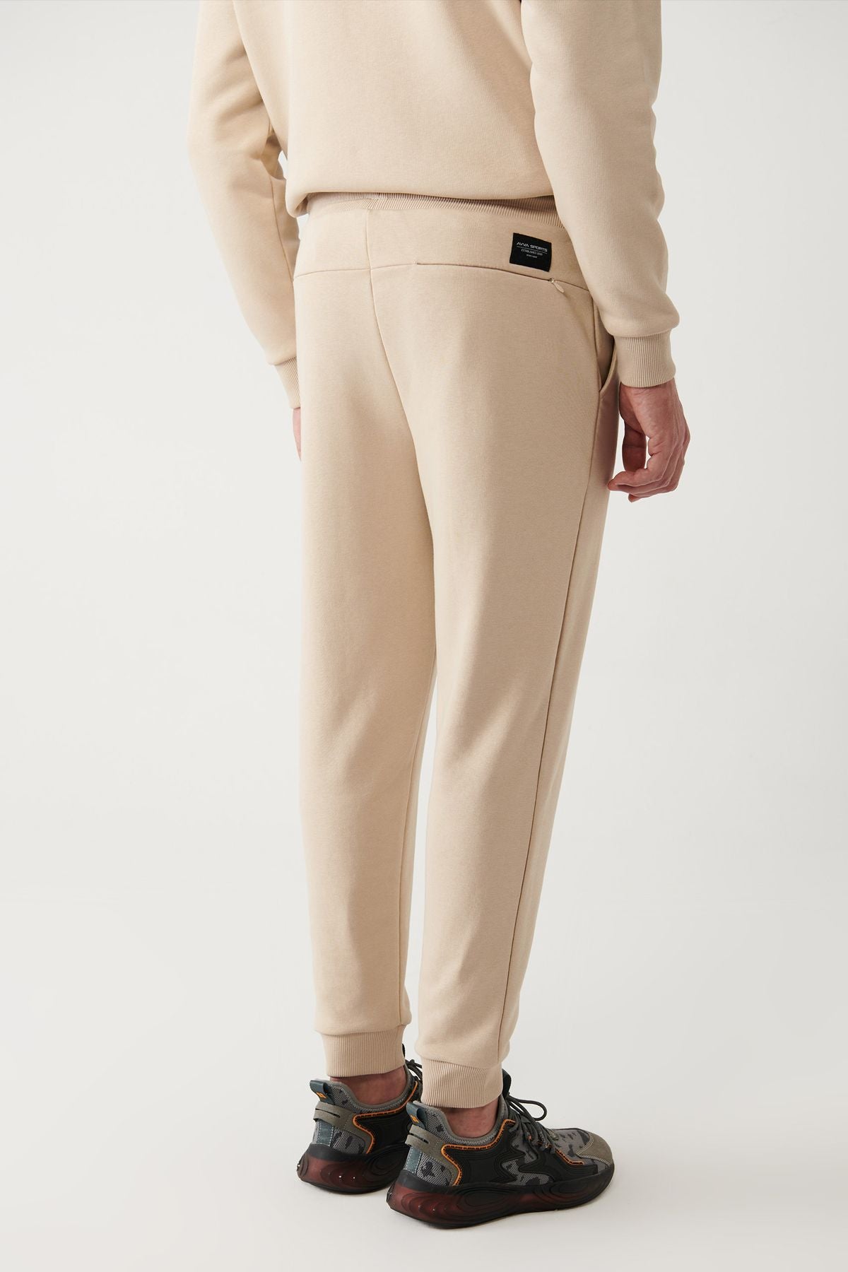 Men's Beige Waist Laccik 3 -Triple -free trotted trousers six A32y3464