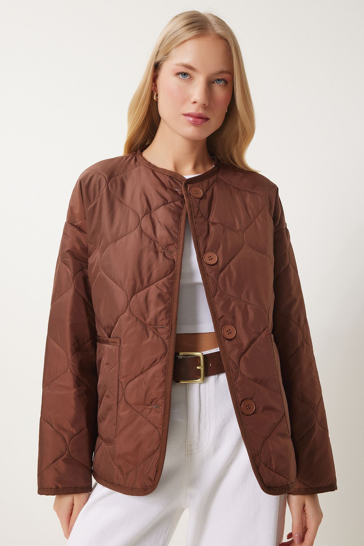 Female Brown Wide Cepone Jacket FN03395