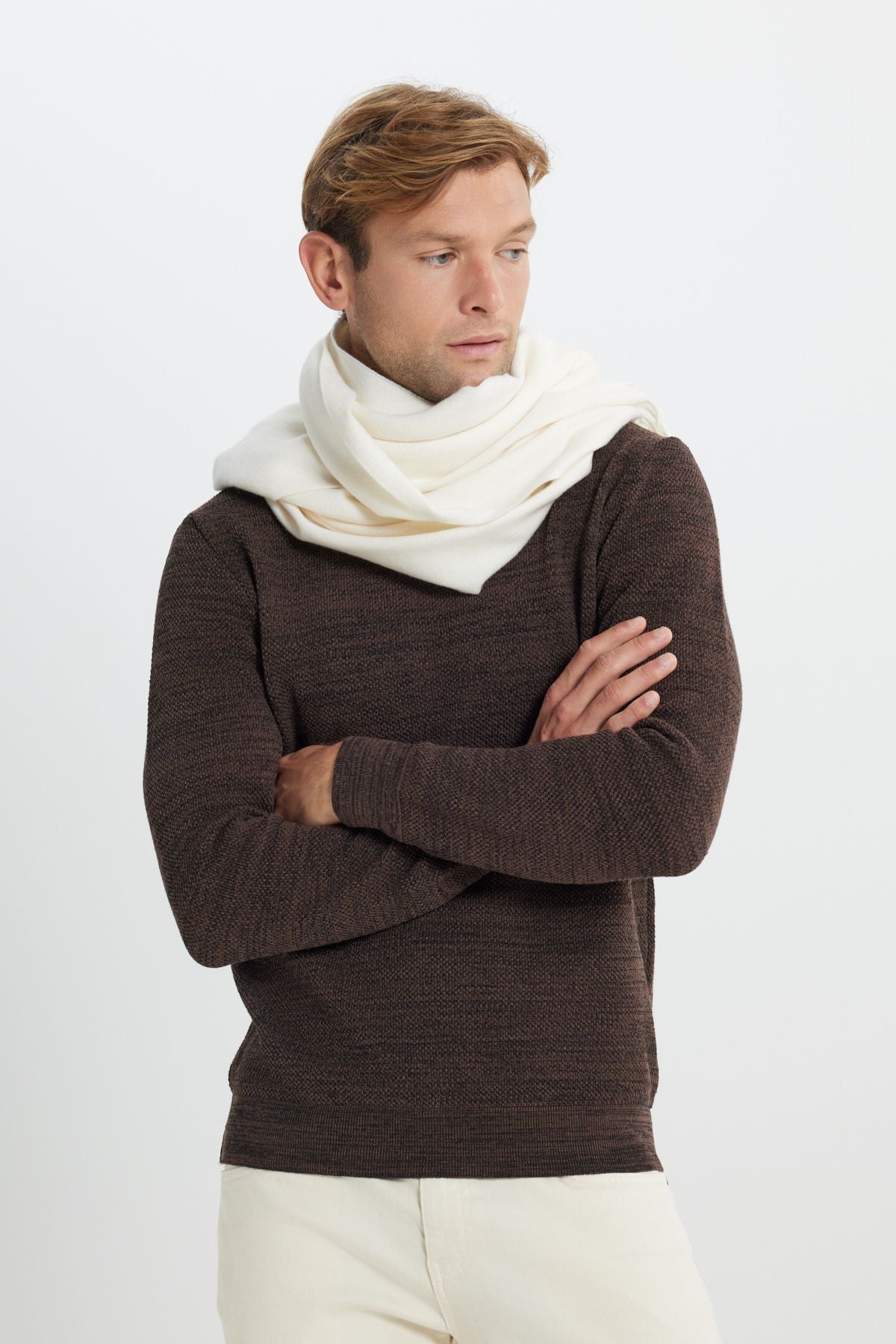 Men's black - coffee standard fit bike collar pattern knitwear sweater
