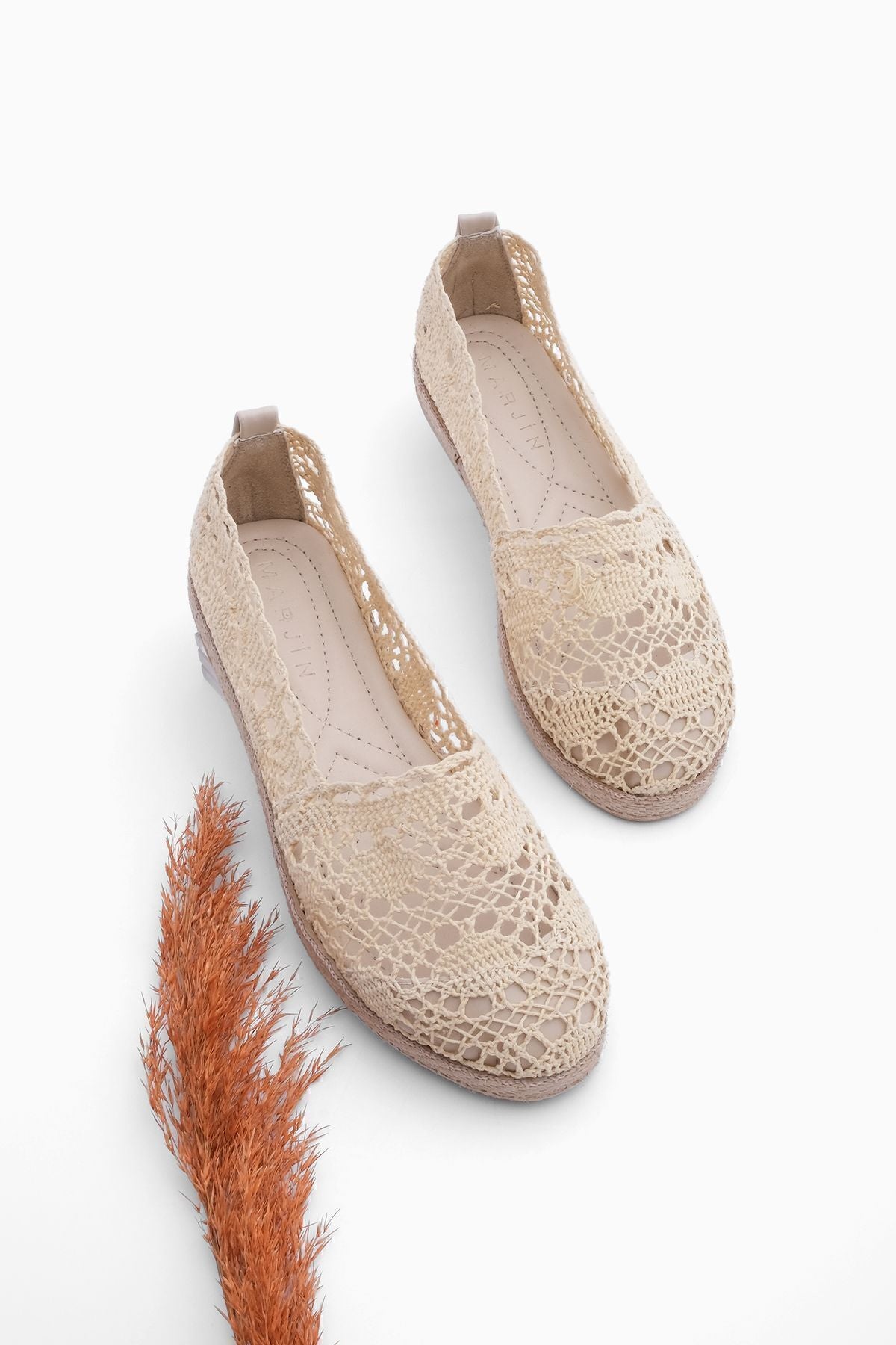 Women's Knitting Espadril Daily Shoes Erlin Beige