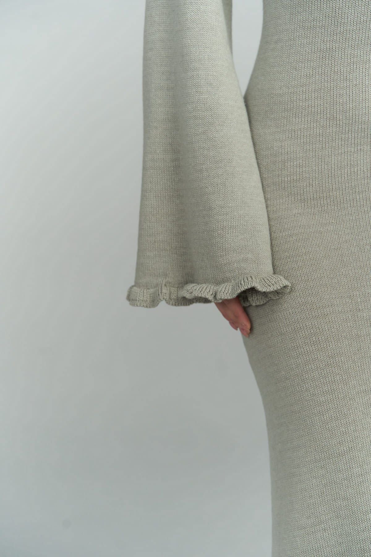 Angela Back Décollette Gray Knitwear Dress