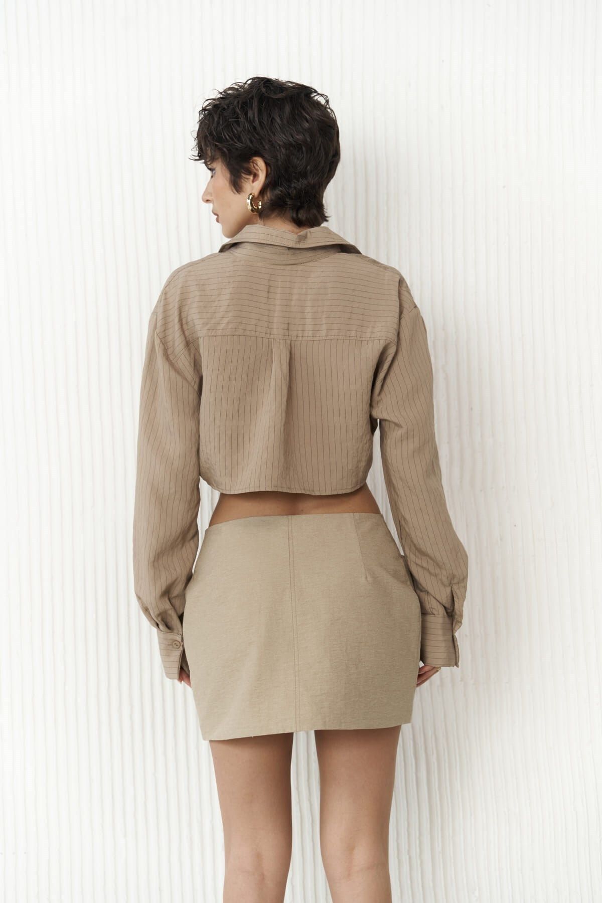 Berry mink mini skirt