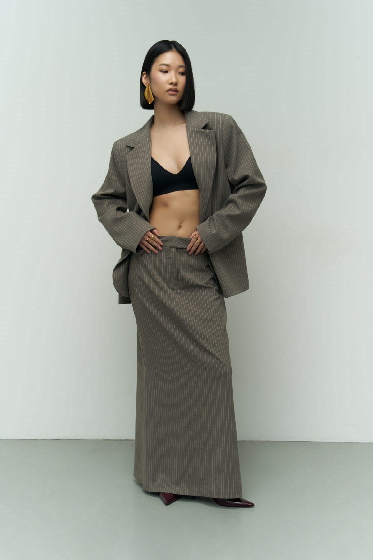 Bruno striped smoked skirt