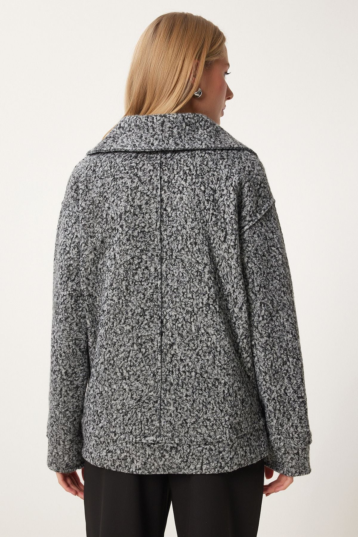 Women's Gray Shawl Yaka Bouquet Jacket FN03386