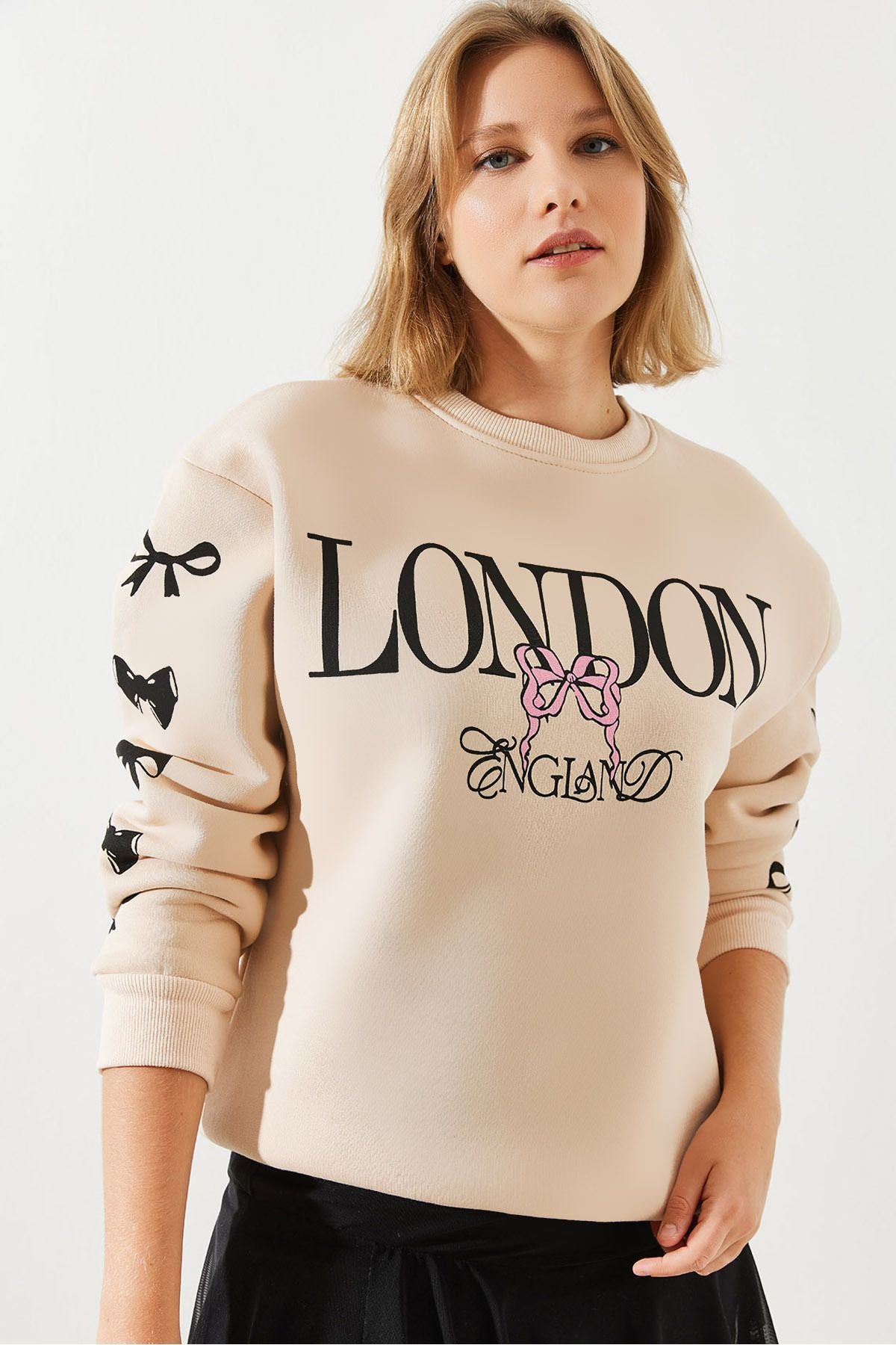 WOMEN'S THREE YEAR -SHARDON London Life Graphic Printed Sweatshirt MBHS004 60601004