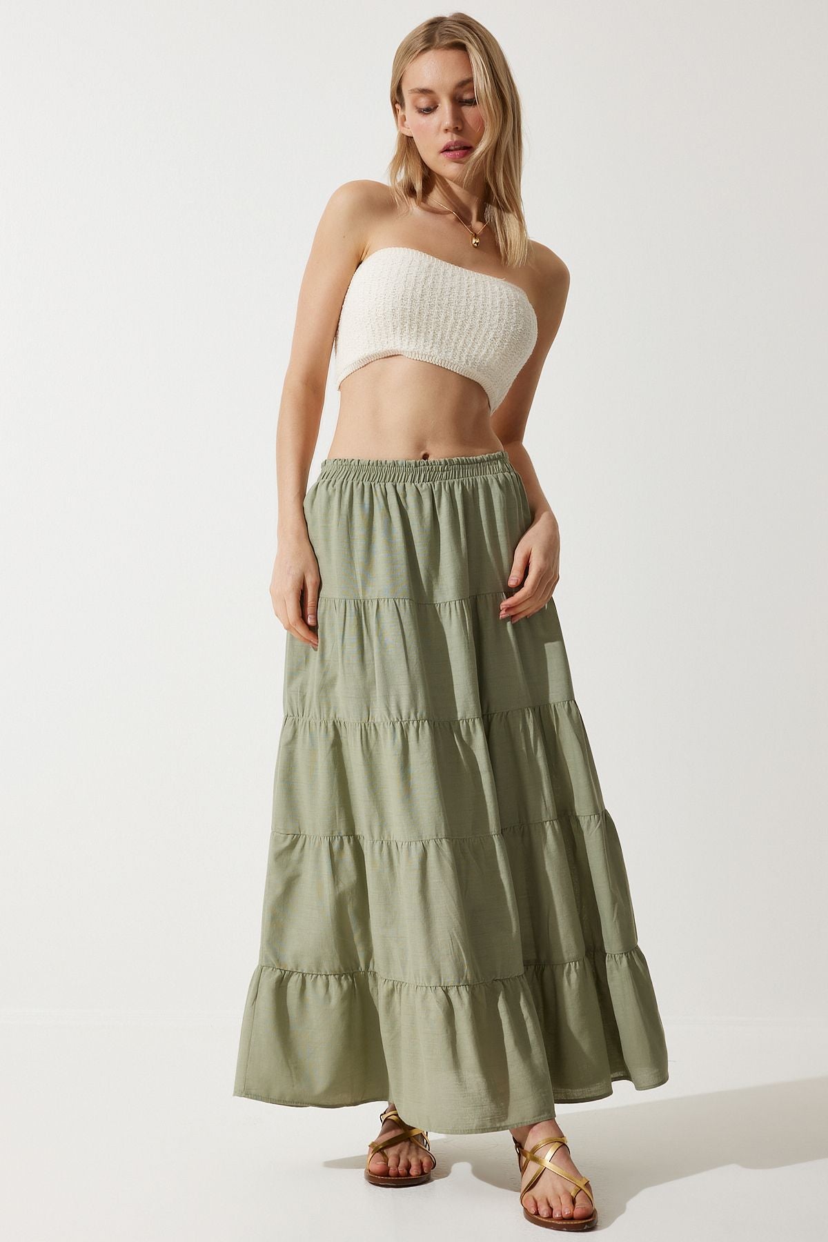 Woman Khaki Gaki Summer with plenty of comfortable skirt rg00036