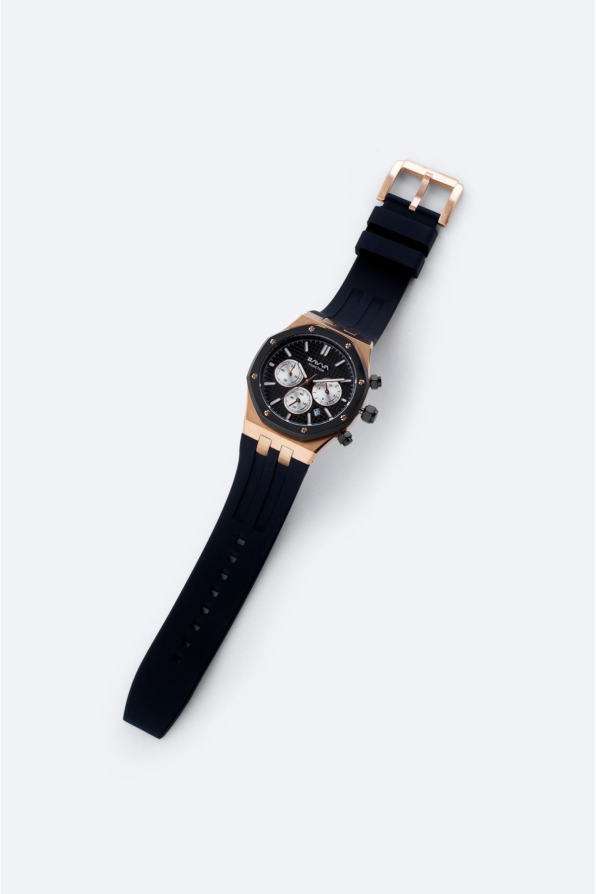 Men's black silicone clock B009027