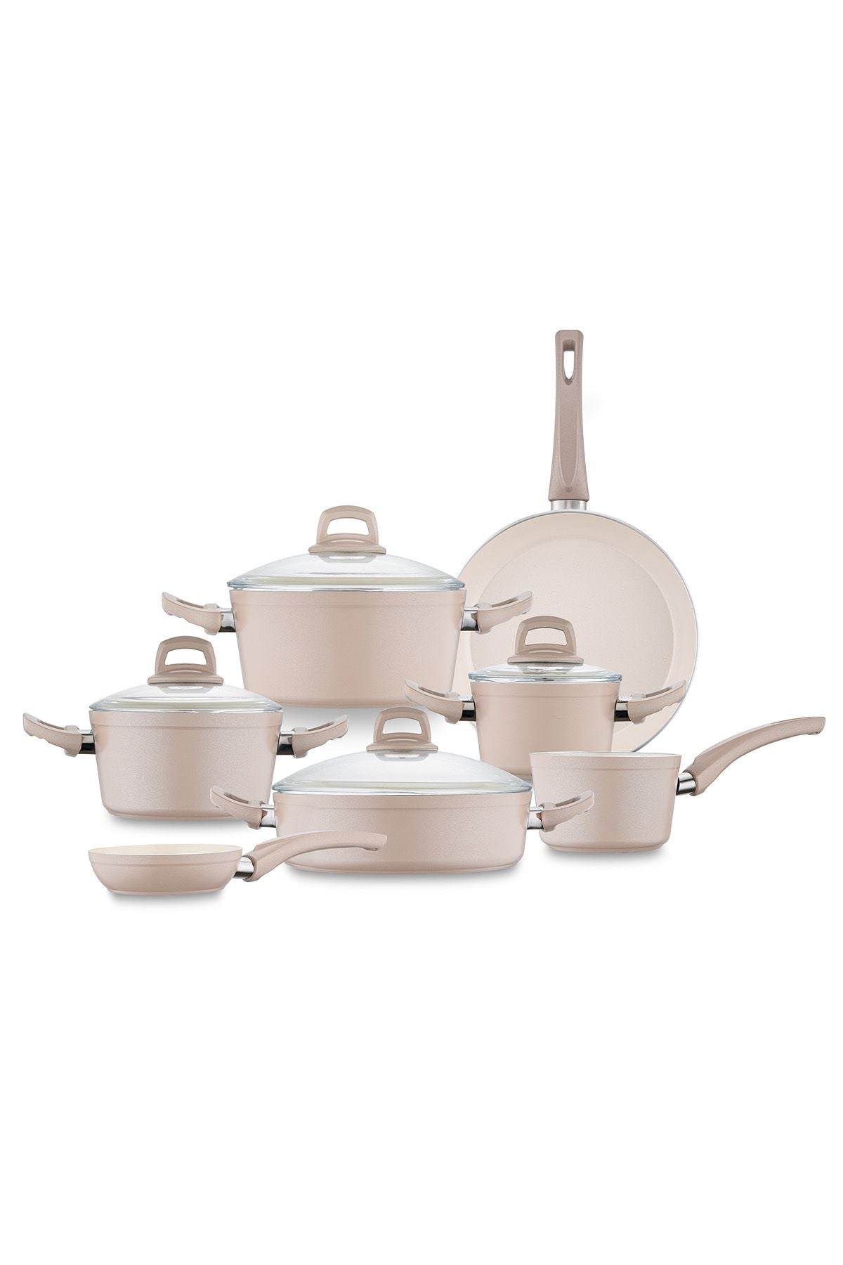 Crystal 11 Piece Cookware Set Rosegold